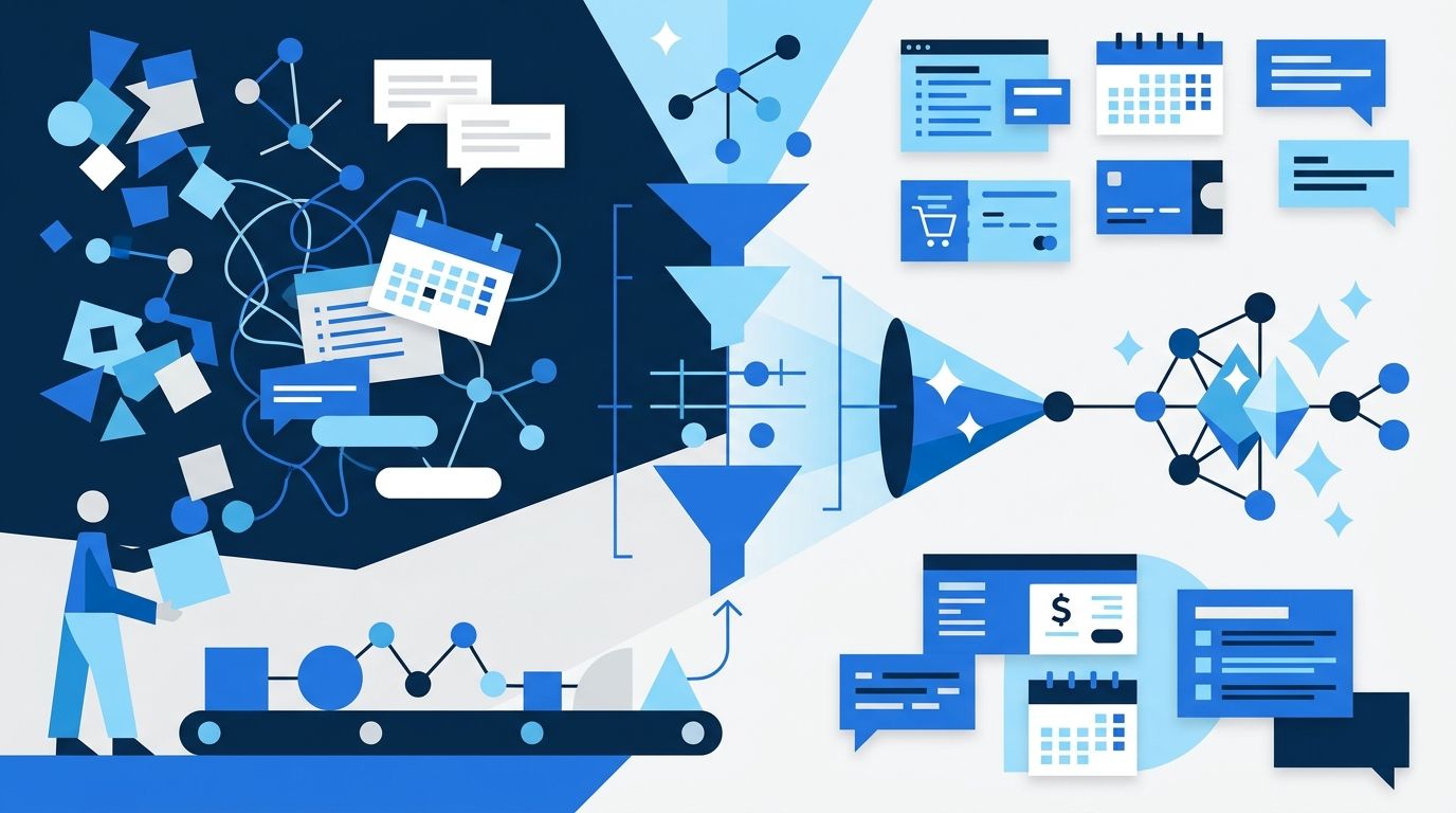 Illustration for the article: Clean your booking and POS records before connecting an AI agent