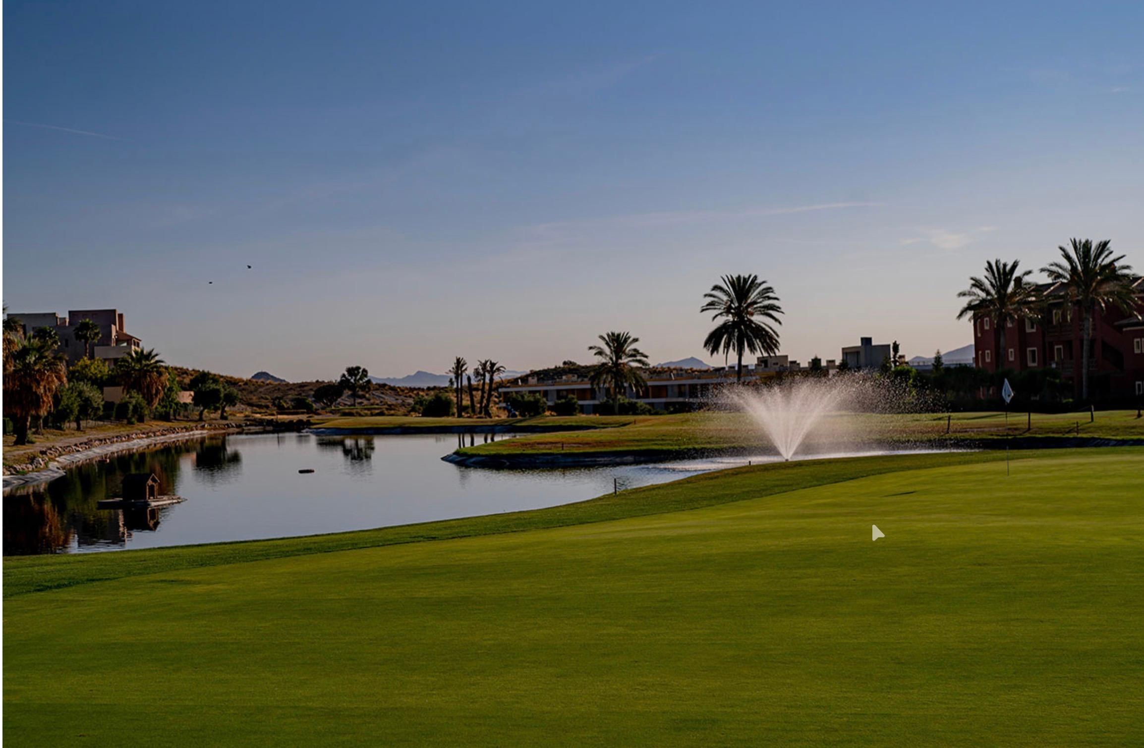 Valle del Este Golf Resort – green med vattenhinder och palmträd