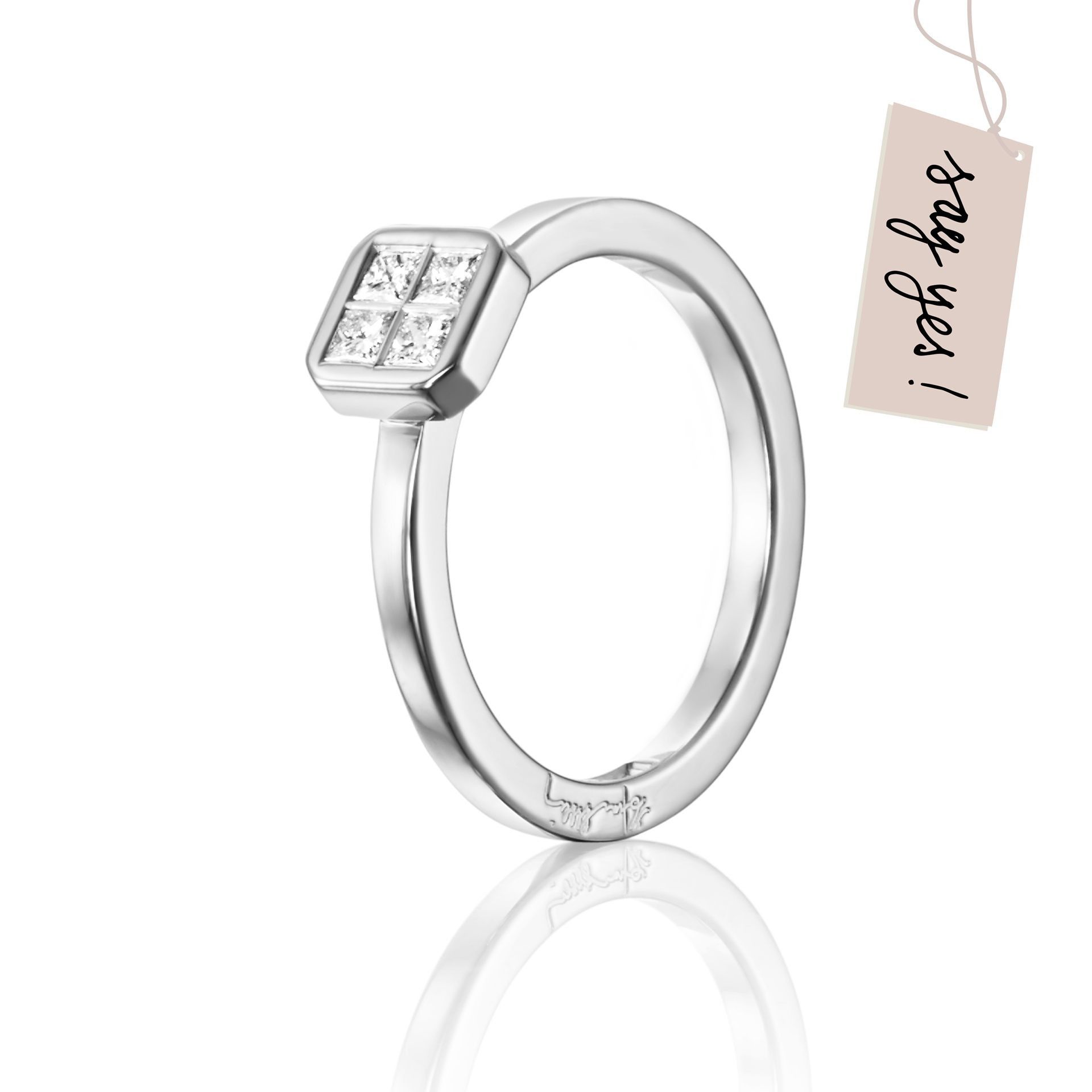 Läs mer om Efva Attling 4 Love Ring 0.20 ct 17.50 MM - HYRA RING: SILVER