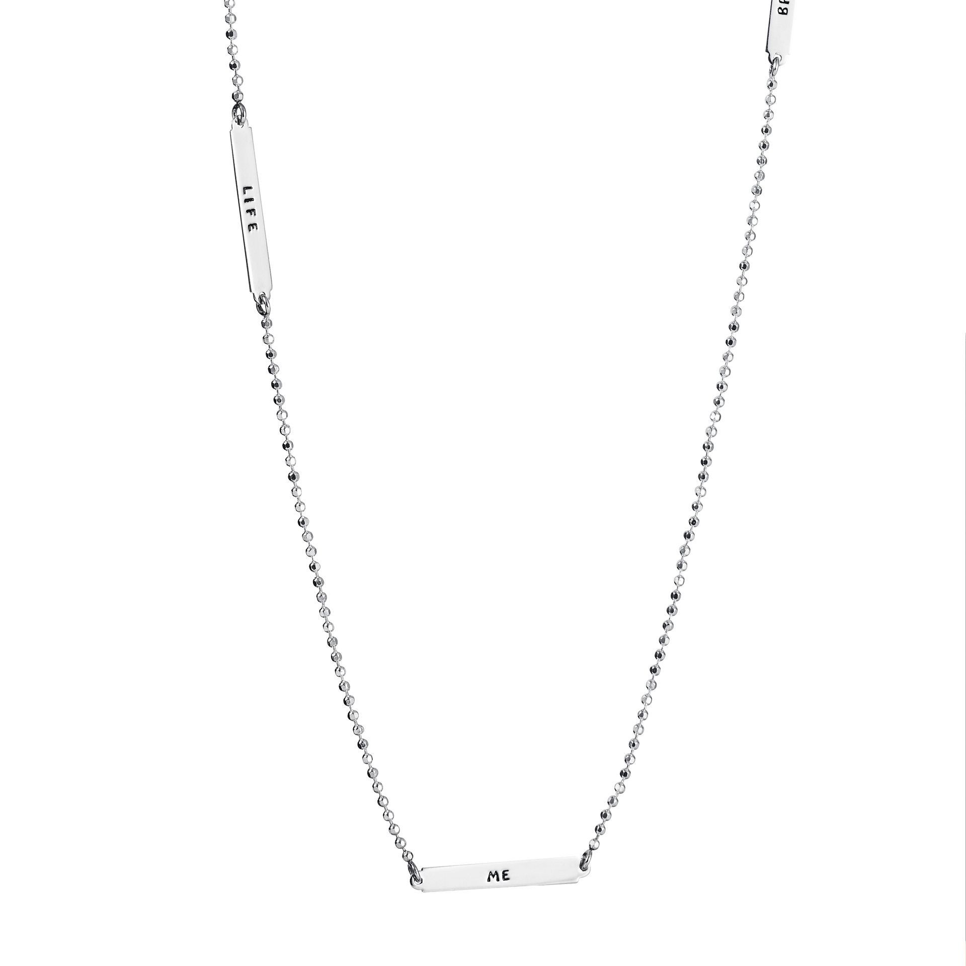 Läs mer om Efva Attling Power Plates Long Necklace 80 CM - SILVER