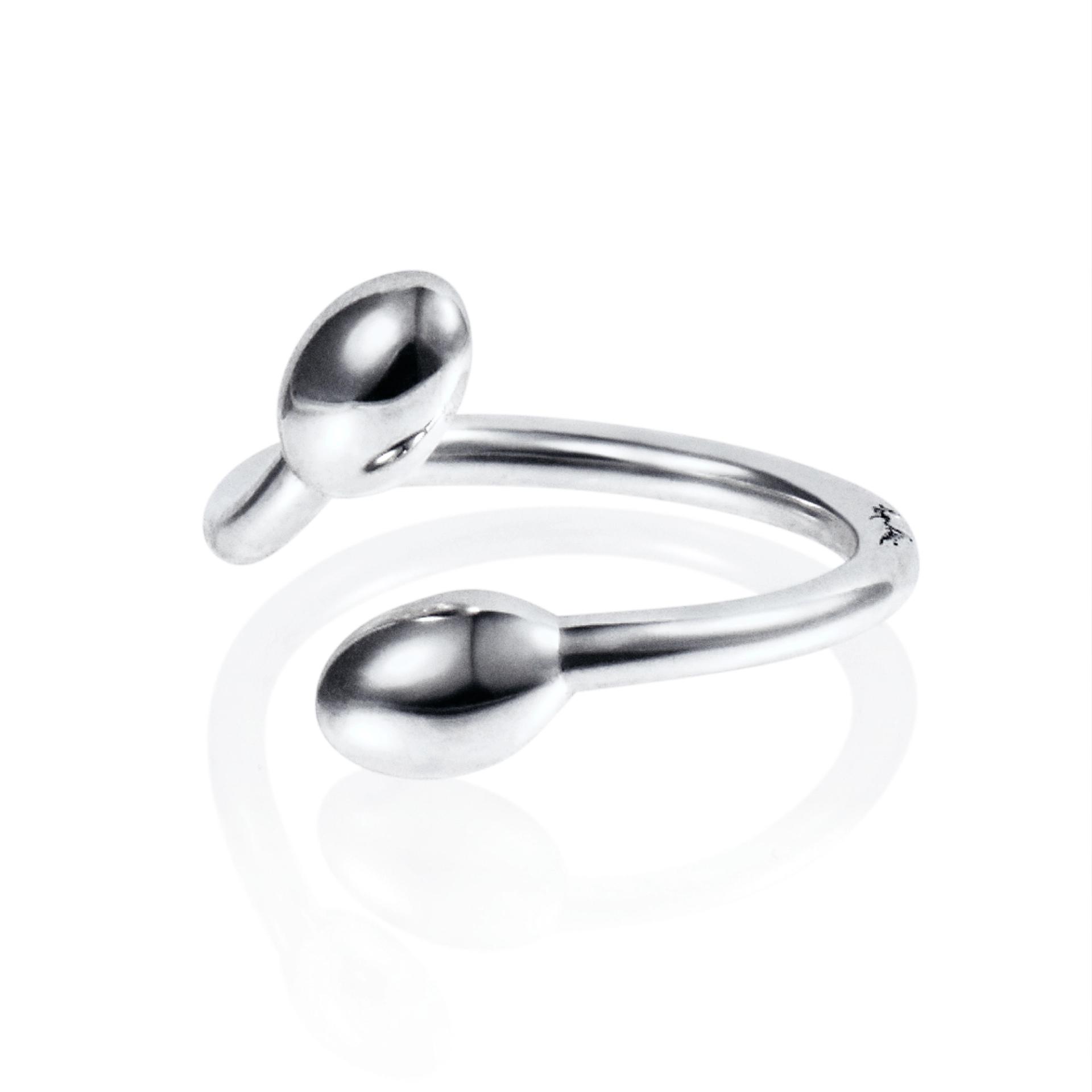 Love Bead Twin Ring - Silver