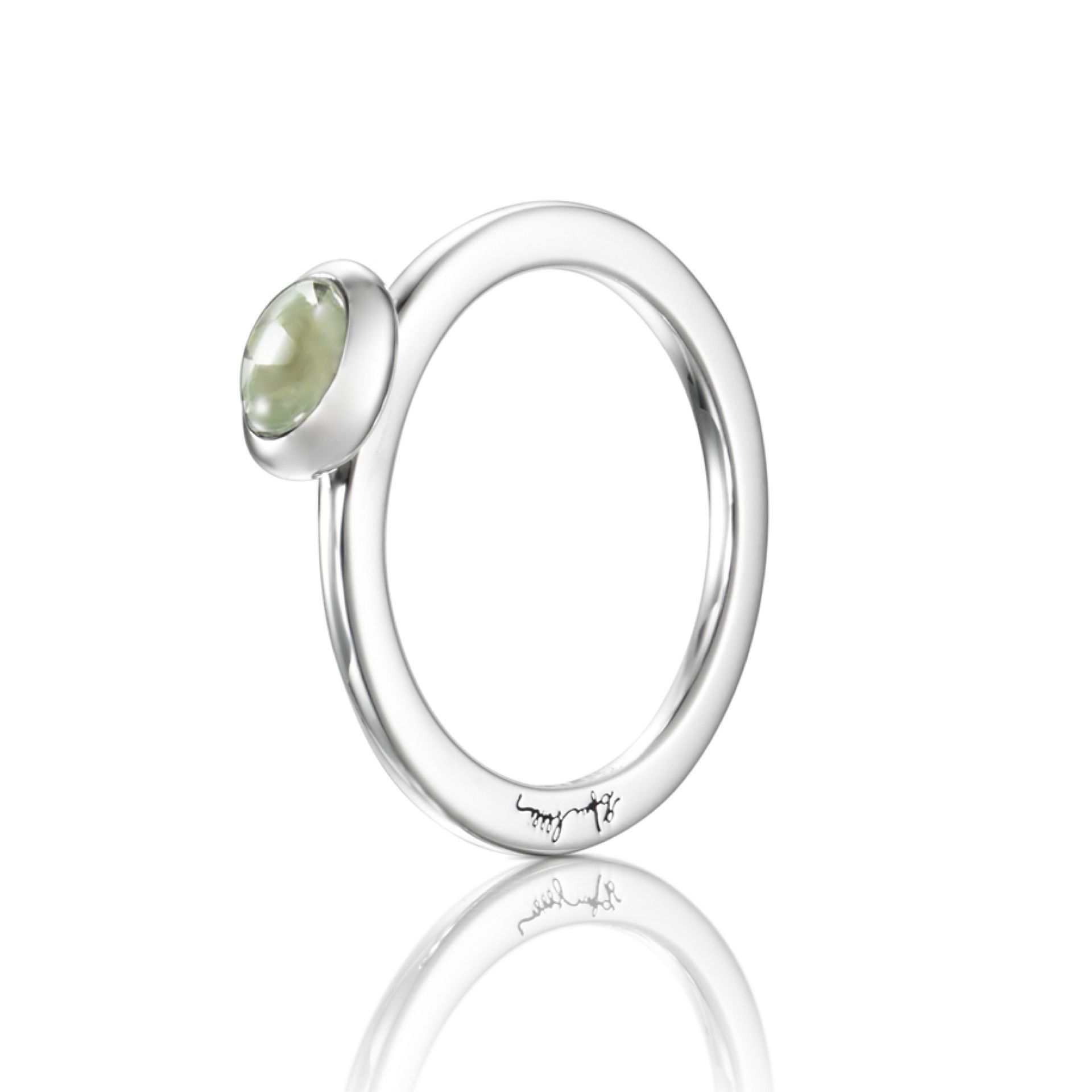 Läs mer om Efva Attling Love Bead Ring - Green Quartz 18.50 MM - SILVER