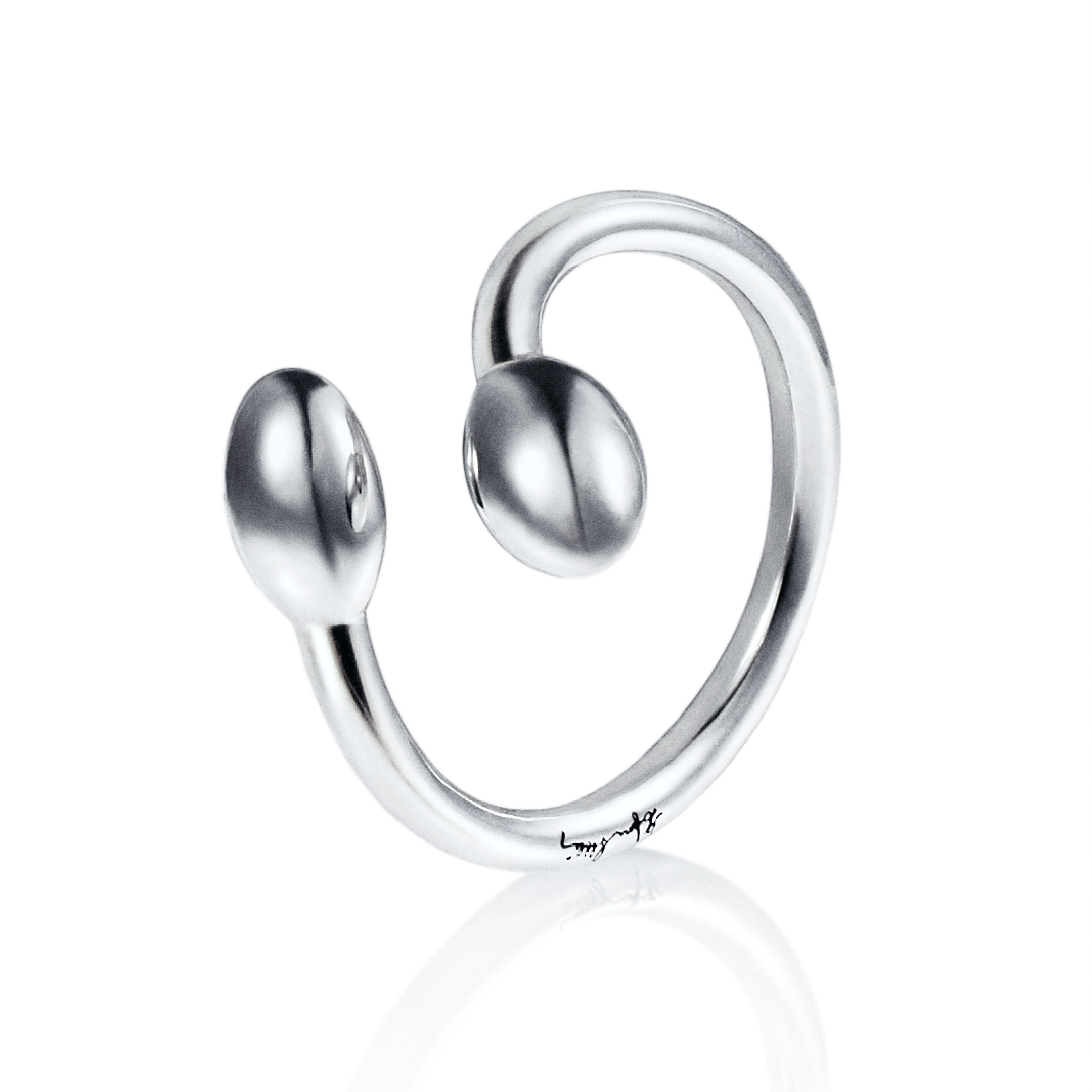 Läs mer om Efva Attling Love Bead Twin Ring - Silver 17.50 MM - SILVER