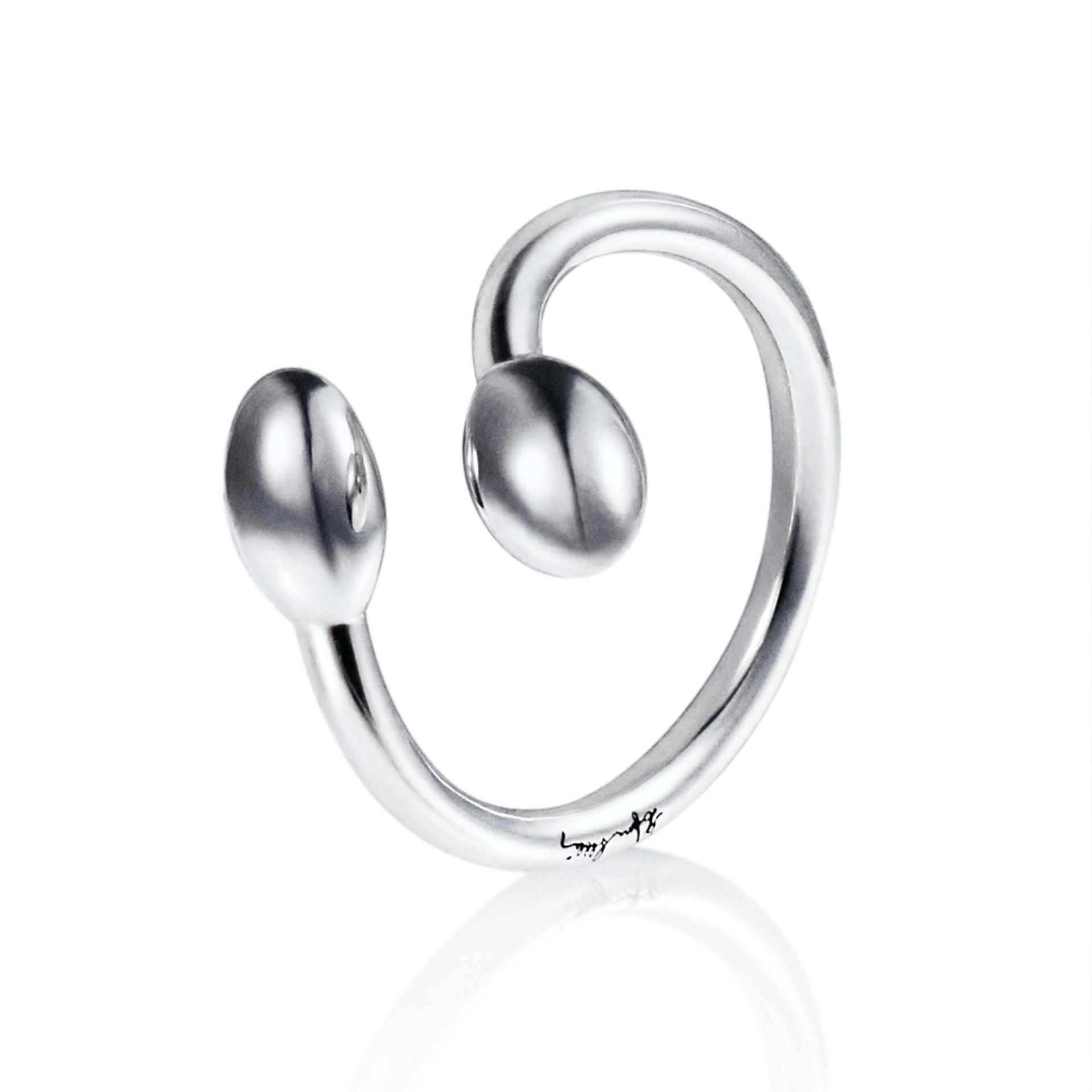 Love Bead Twin Ring - Silver