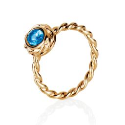 Wrapped Colour Ring - Blue Topaz