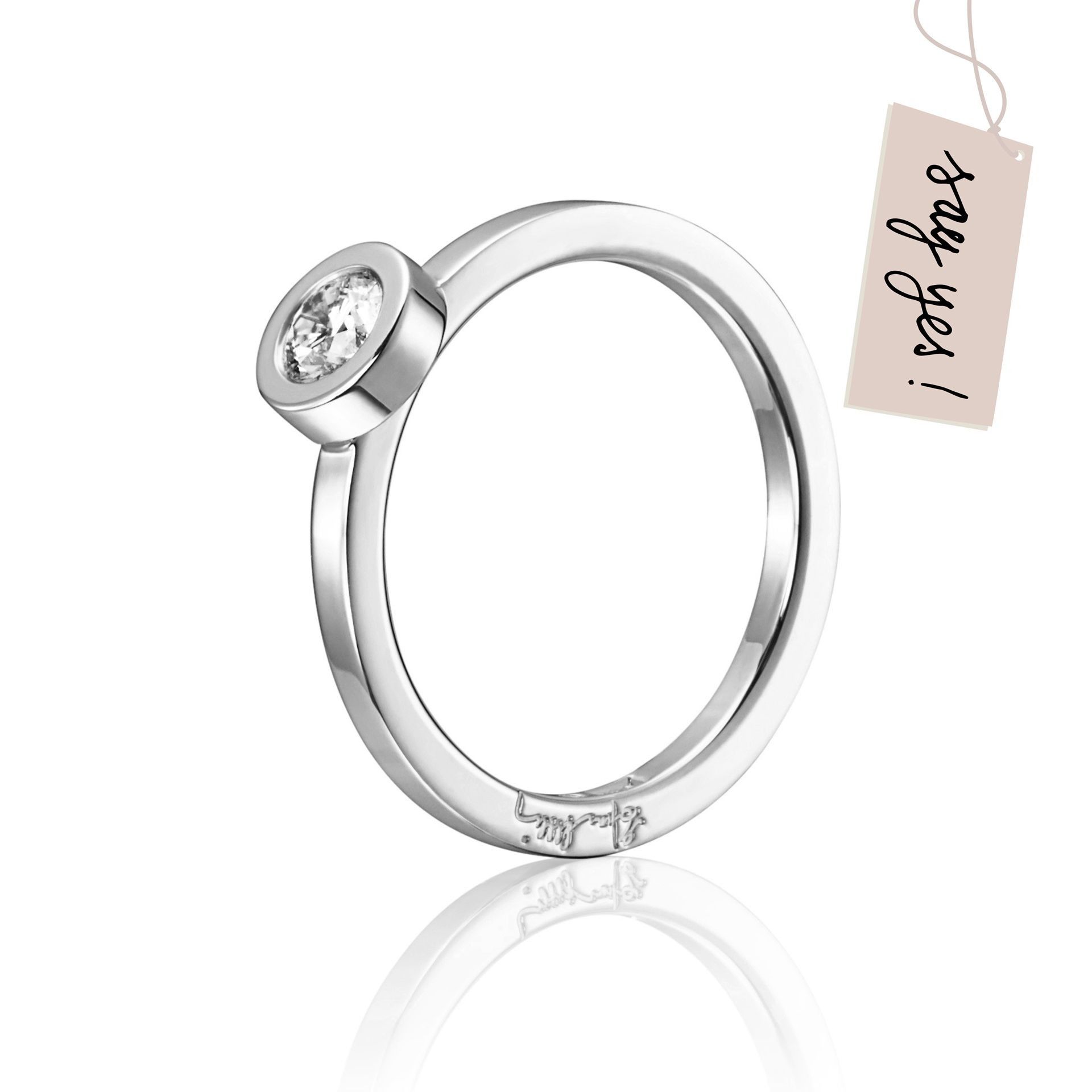 Läs mer om Efva Attling The Wedding Thin Ring 0.40 ct 17.50 MM - HYRA RING: SILVER