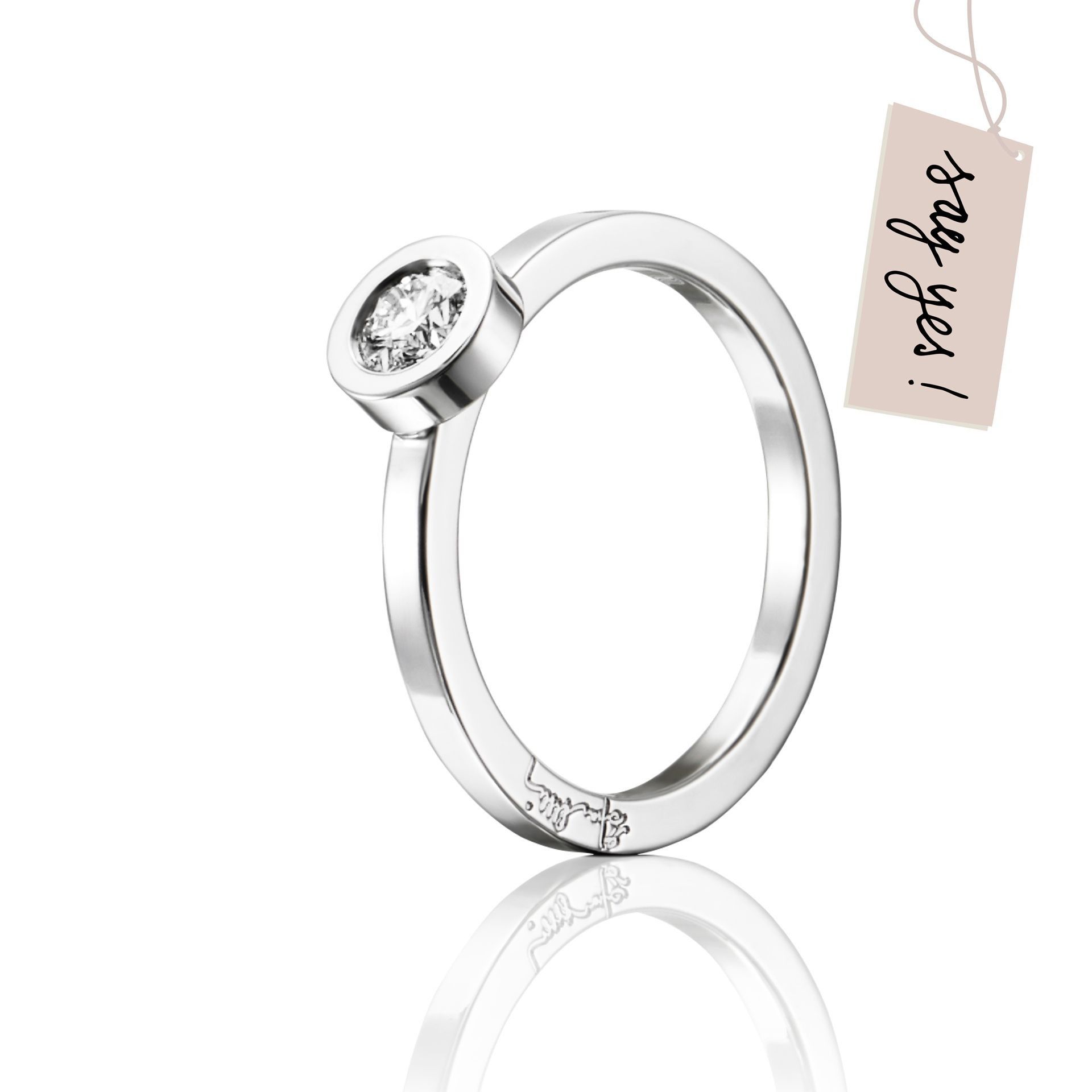 Läs mer om Efva Attling The Wedding Thin Ring 0.30 ct 17.50 MM - HYRA RING: SILVER