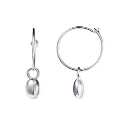 Love Bead Hoops - Silver