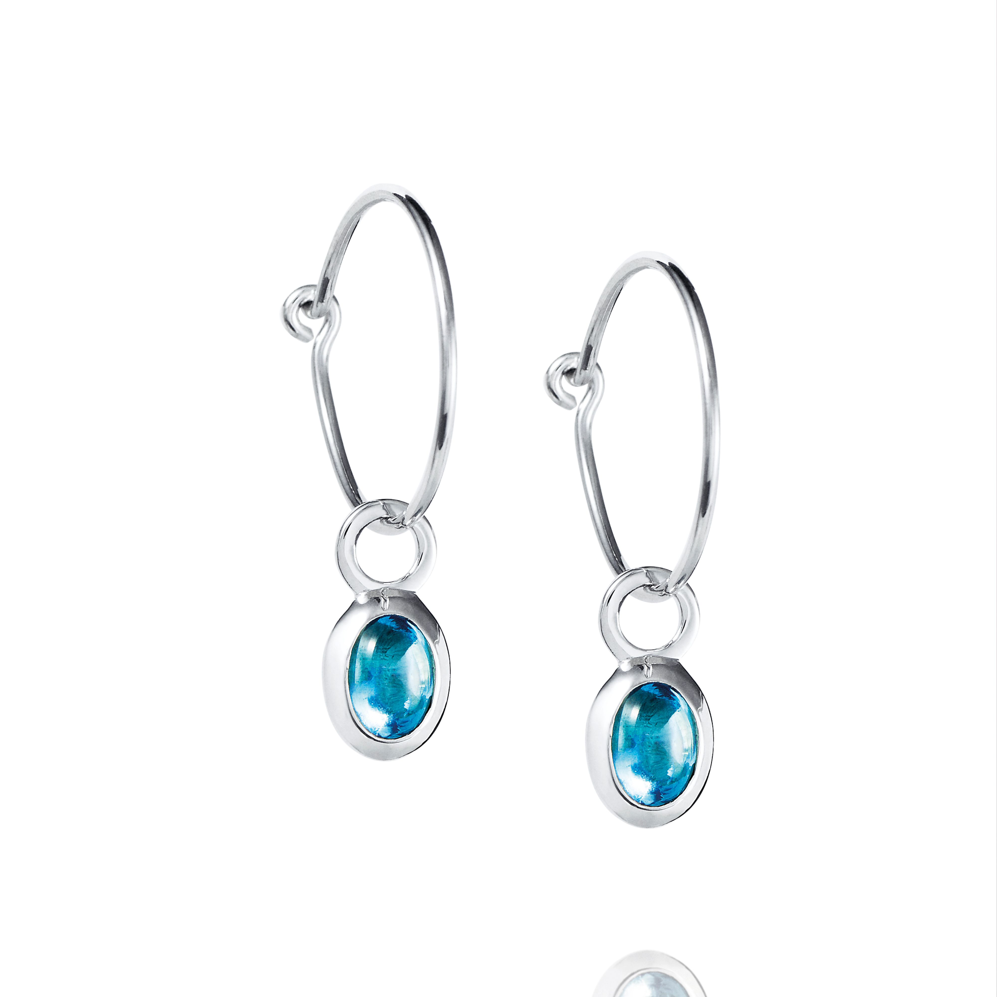 Efva Attling Love Bead Hoops Topaz ONE SIZE SILVER