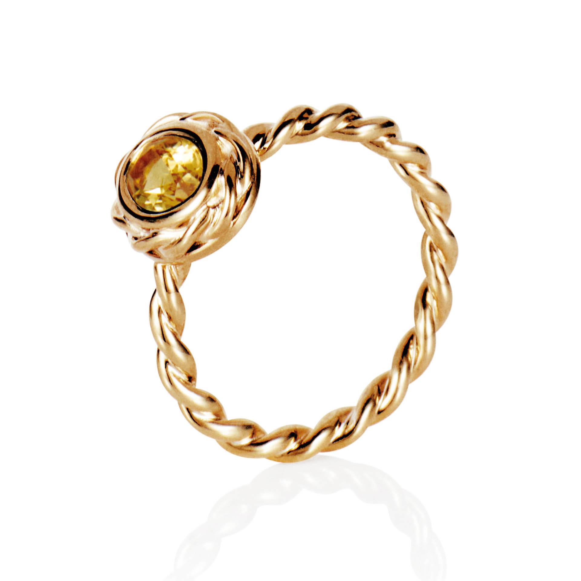 Wrapped Colour Ring - Citrine