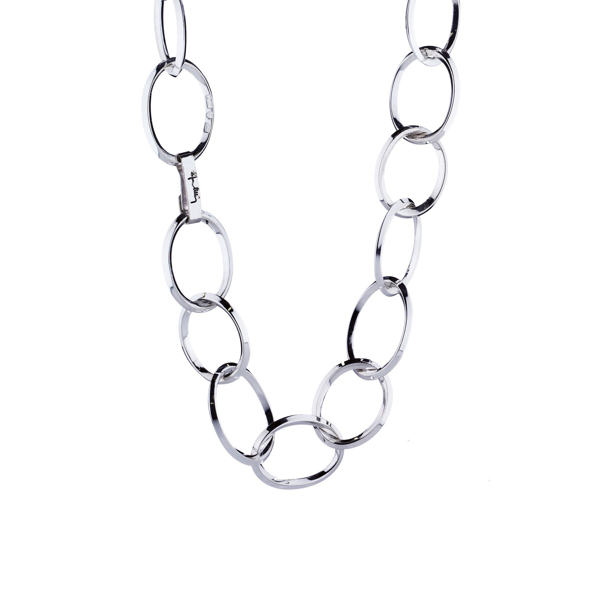 Läs mer om Efva Attling Chain Reaction Necklace. 42 CM - SILVER