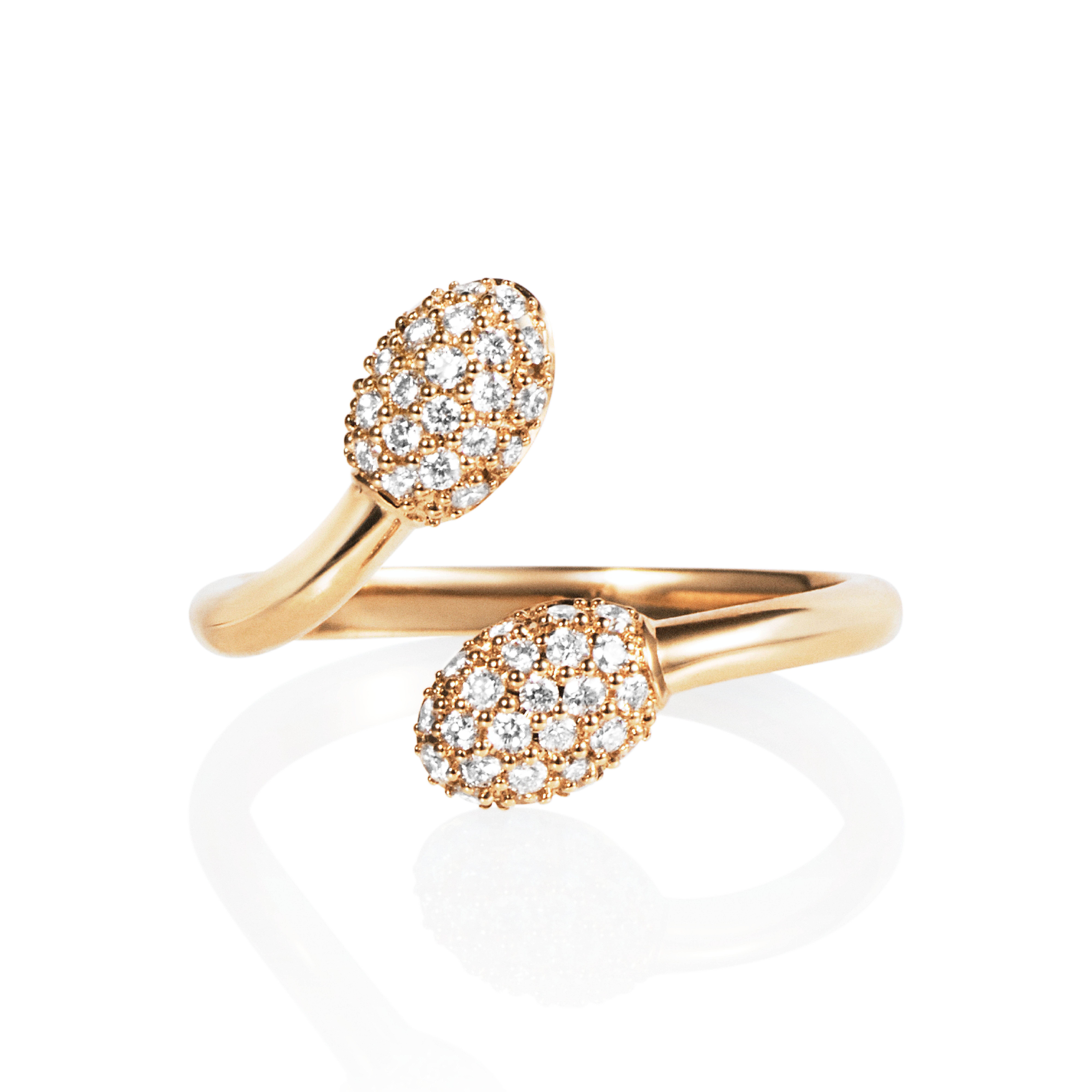 Läs mer om Efva Attling Love Bead Twin Ring - Diamonds 15.50 MM - GULD