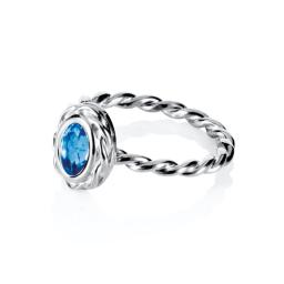 Wrapped Colour Ring - Blue Topaz
