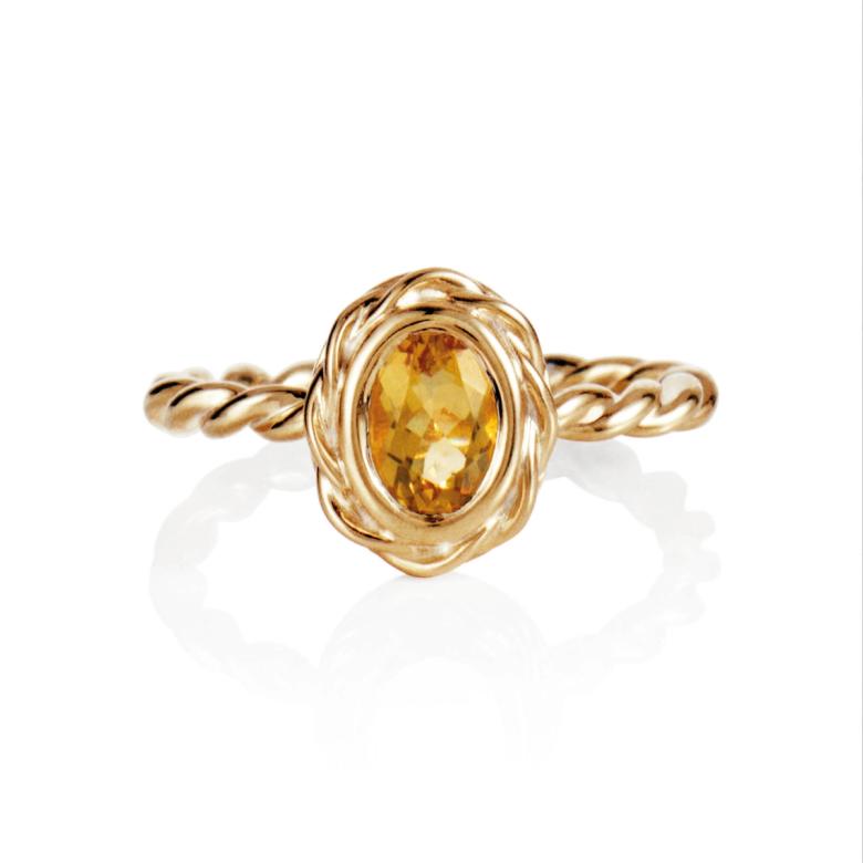 Wrapped Colour Ring - Citrine