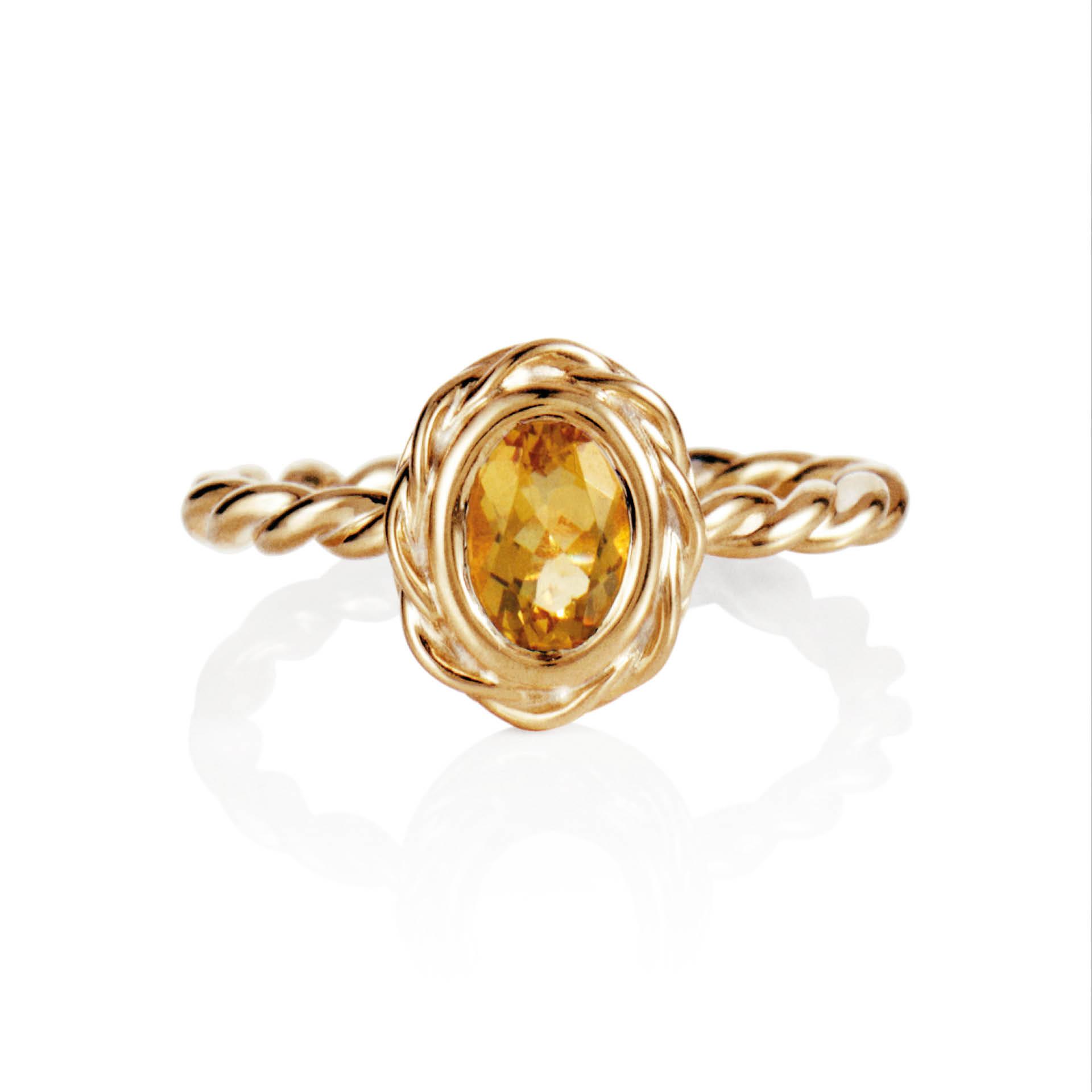 Wrapped Colour Ring - Citrine