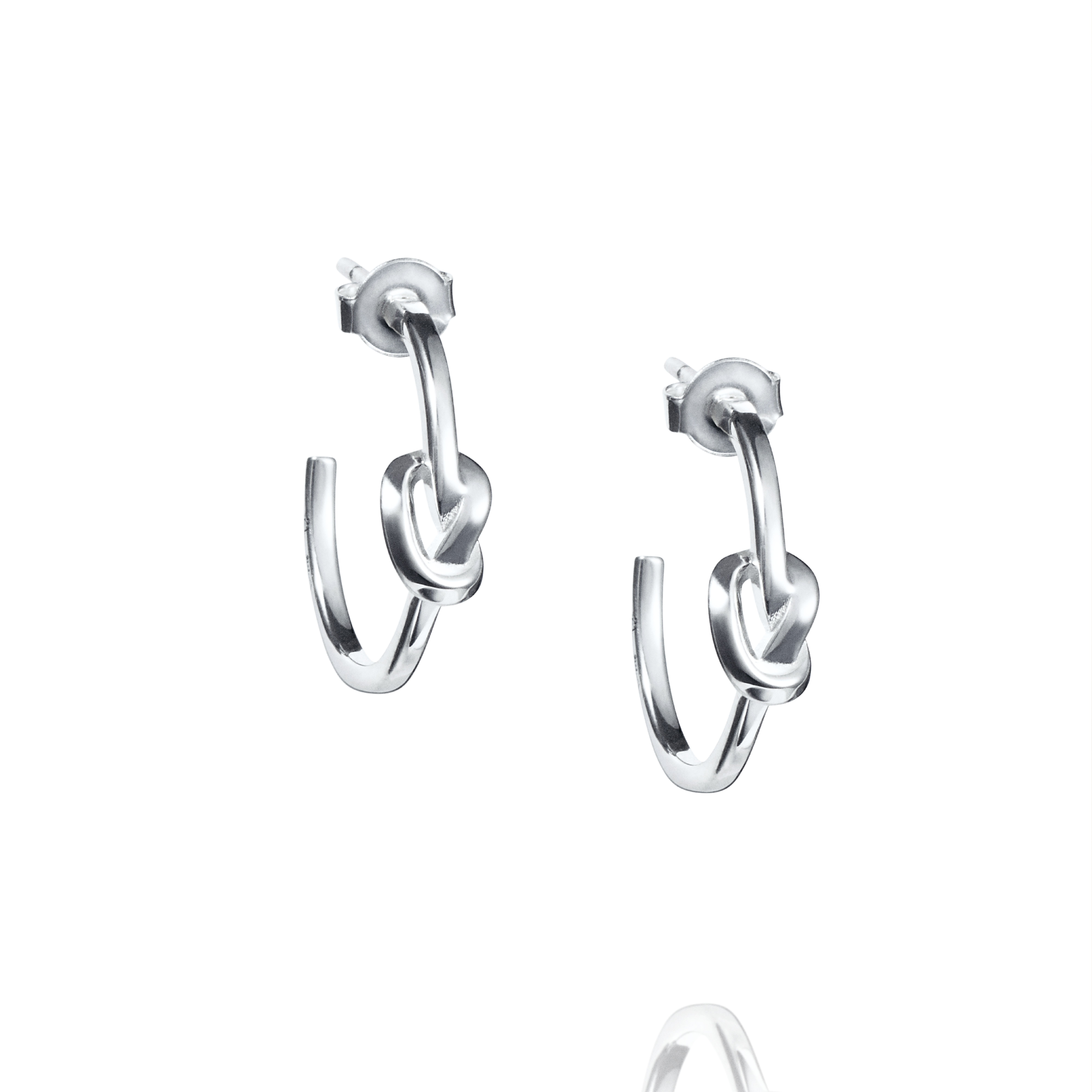Efva Attling Love Knot Hoops ONE SIZE SILVER
