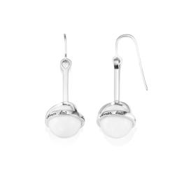 Amor Fati Globe Earrings - White Agate.