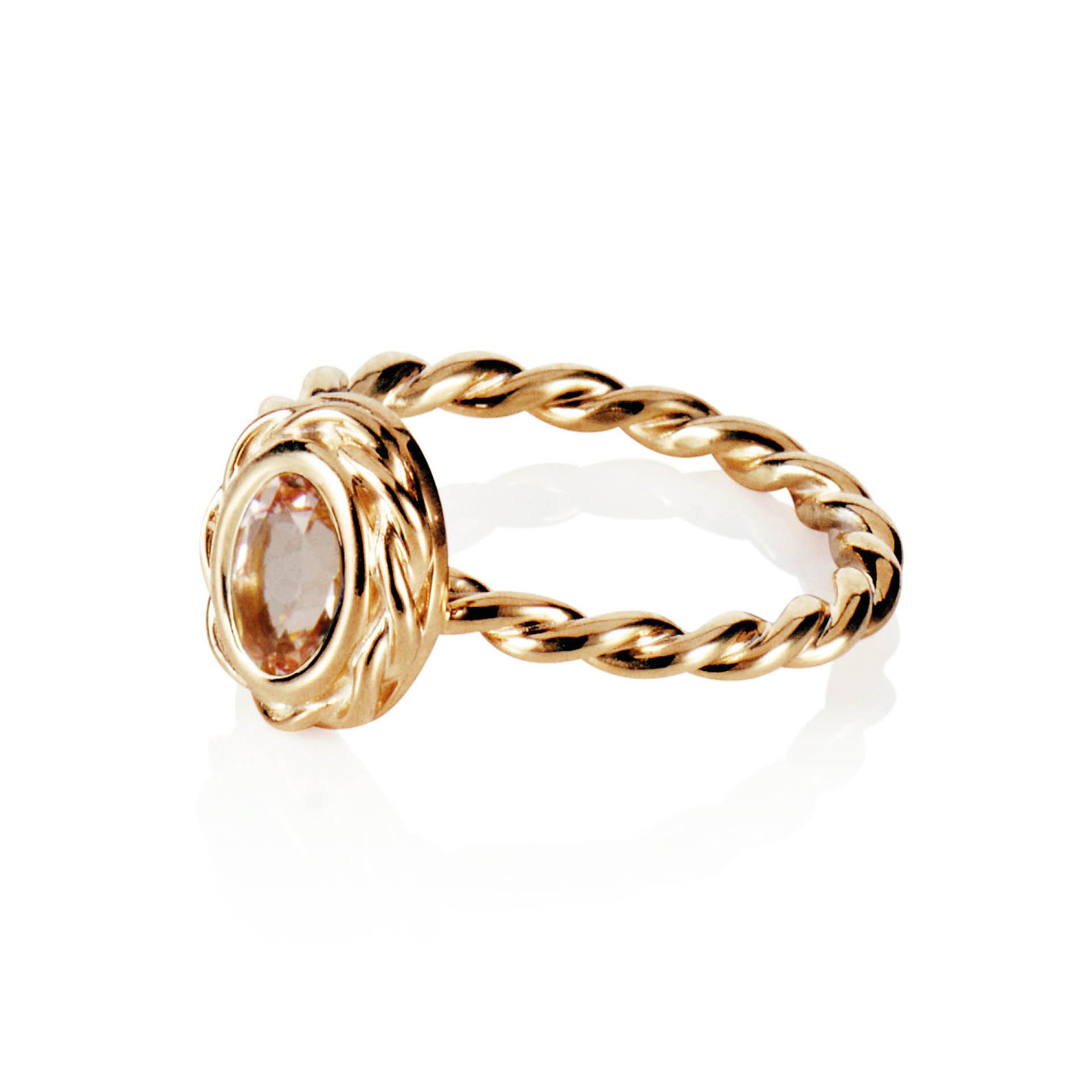 Wrapped Colour Ring - Morganite