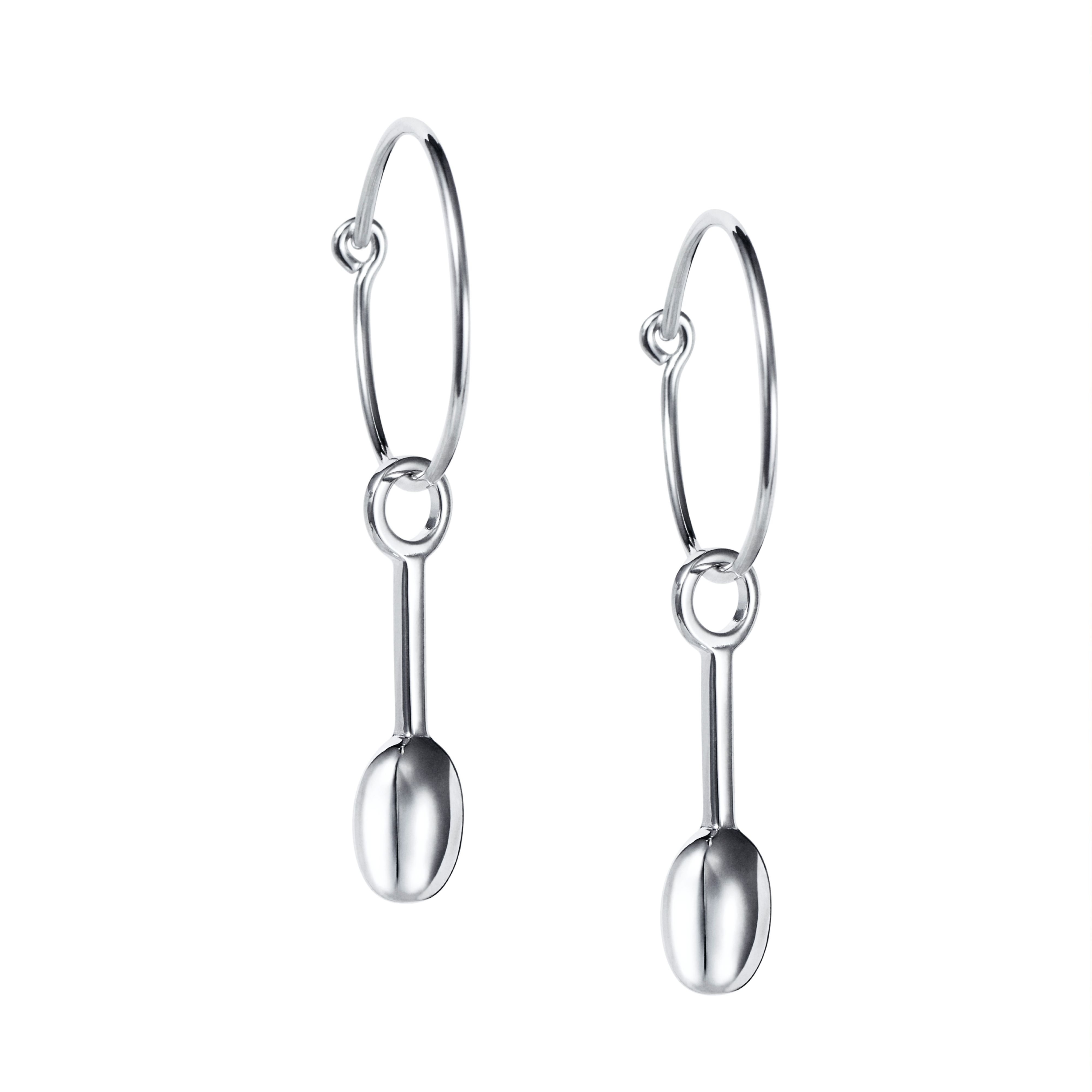 Efva Attling Love Bead Hoops Silver Long-ONE SIZE SILVER