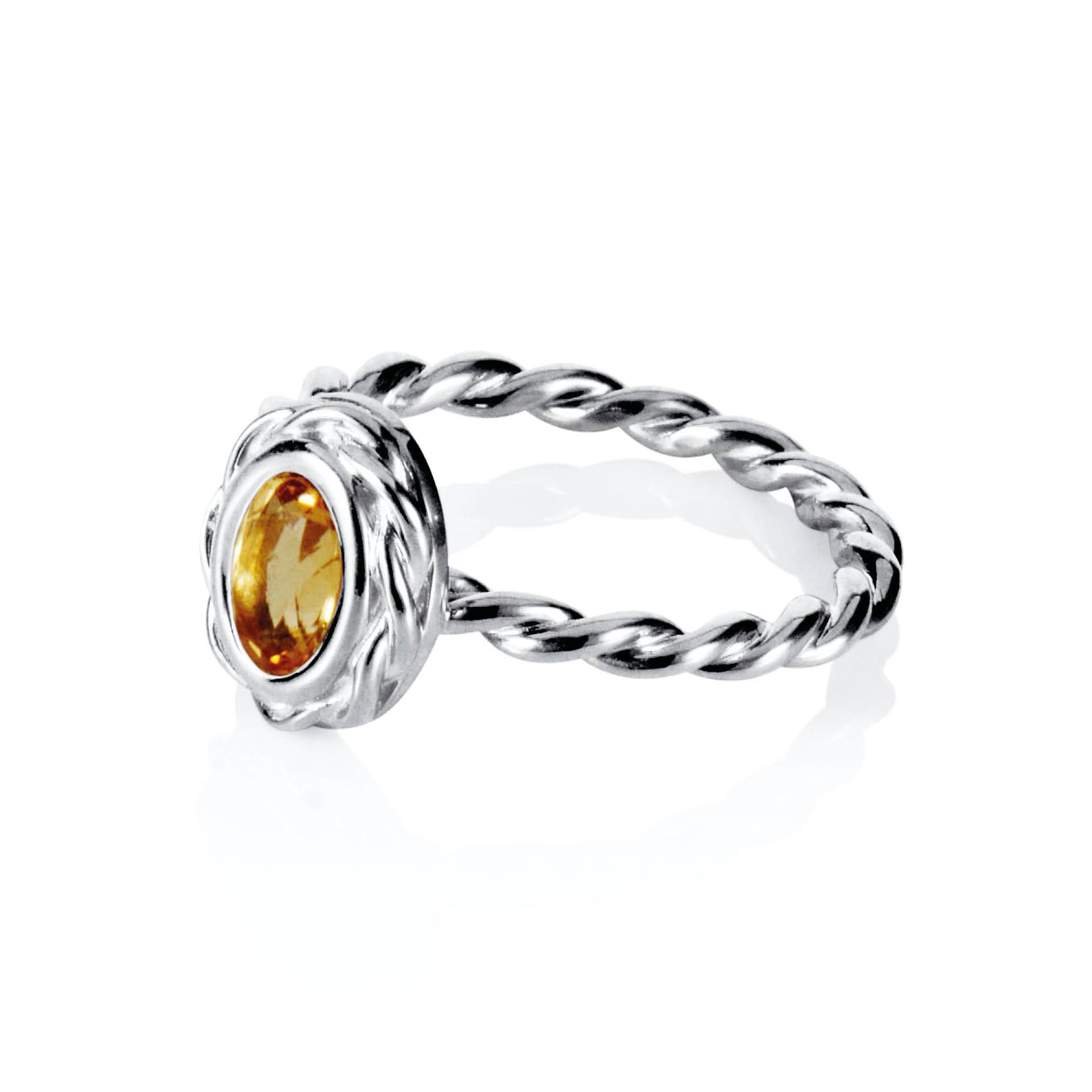 Wrapped Colour Ring - Citrine