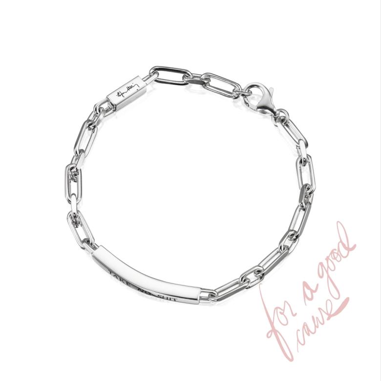 Thin Silver Bracelet - Take No Shit.