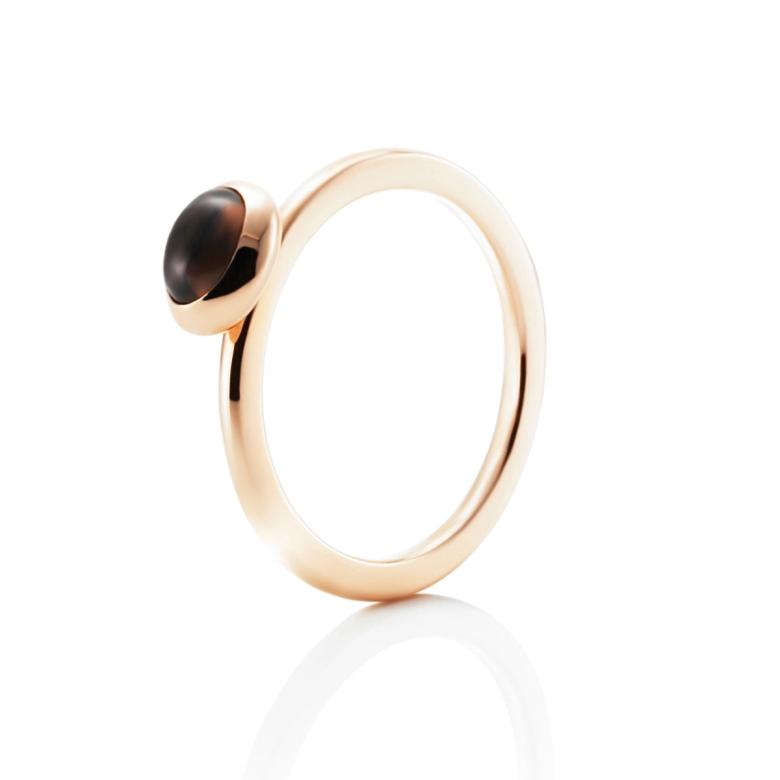 Love Bead Ring - Smokey Quartz