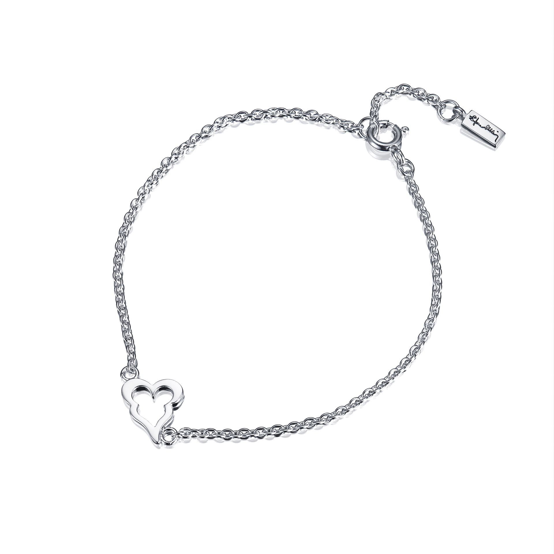 Läs mer om Efva Attling Mini Crazy Heart Bracelet 17/19 CM - SILVER