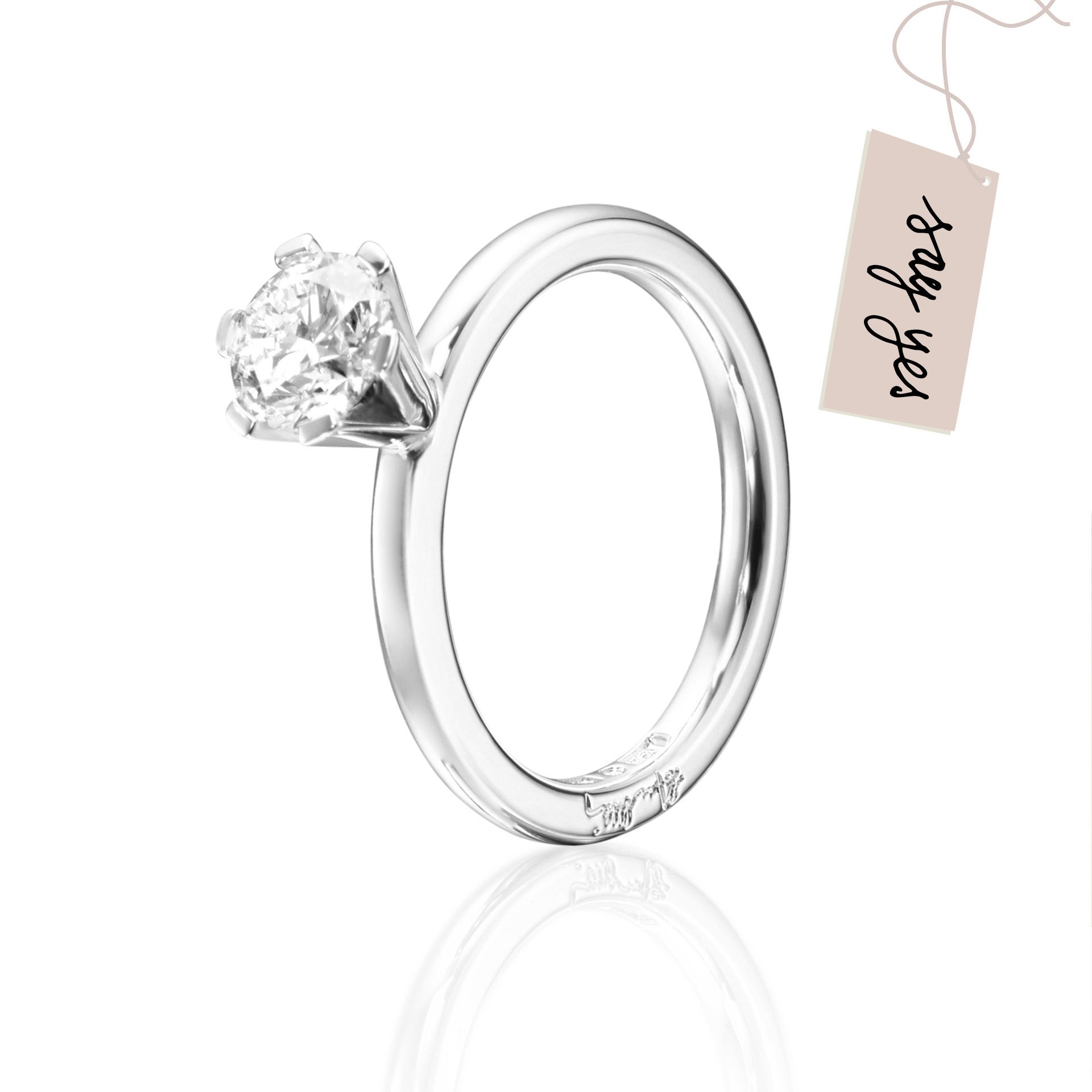 Läs mer om Efva Attling High On Love Ring 1.0 ct 17.50 MM - HYRA RING: SILVER