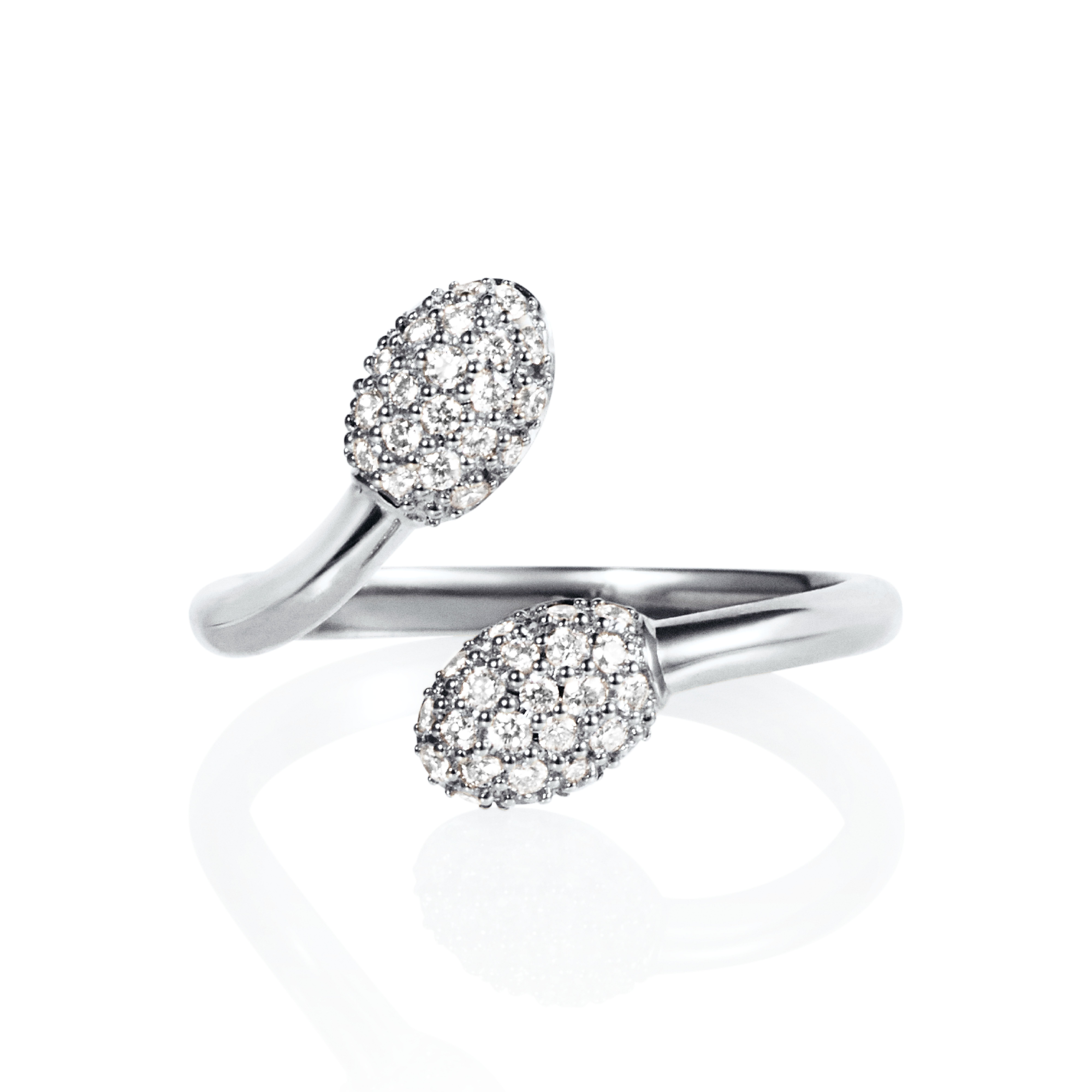 Läs mer om Efva Attling Love Bead Twin Ring - Diamonds 16.00 MM - VITGULD