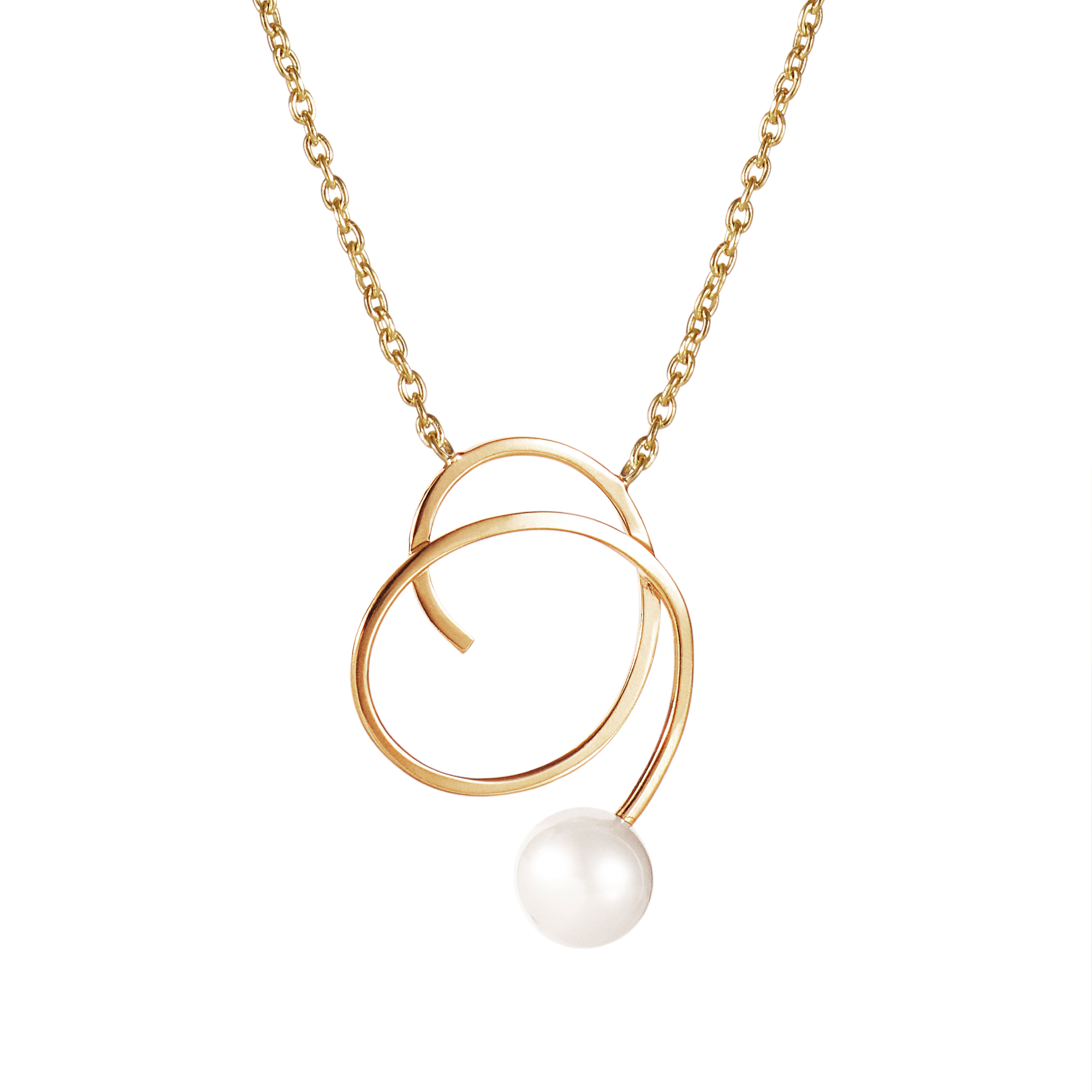 Efva Attling Little Curly Pearly Necklace 42/45 CM - GULD