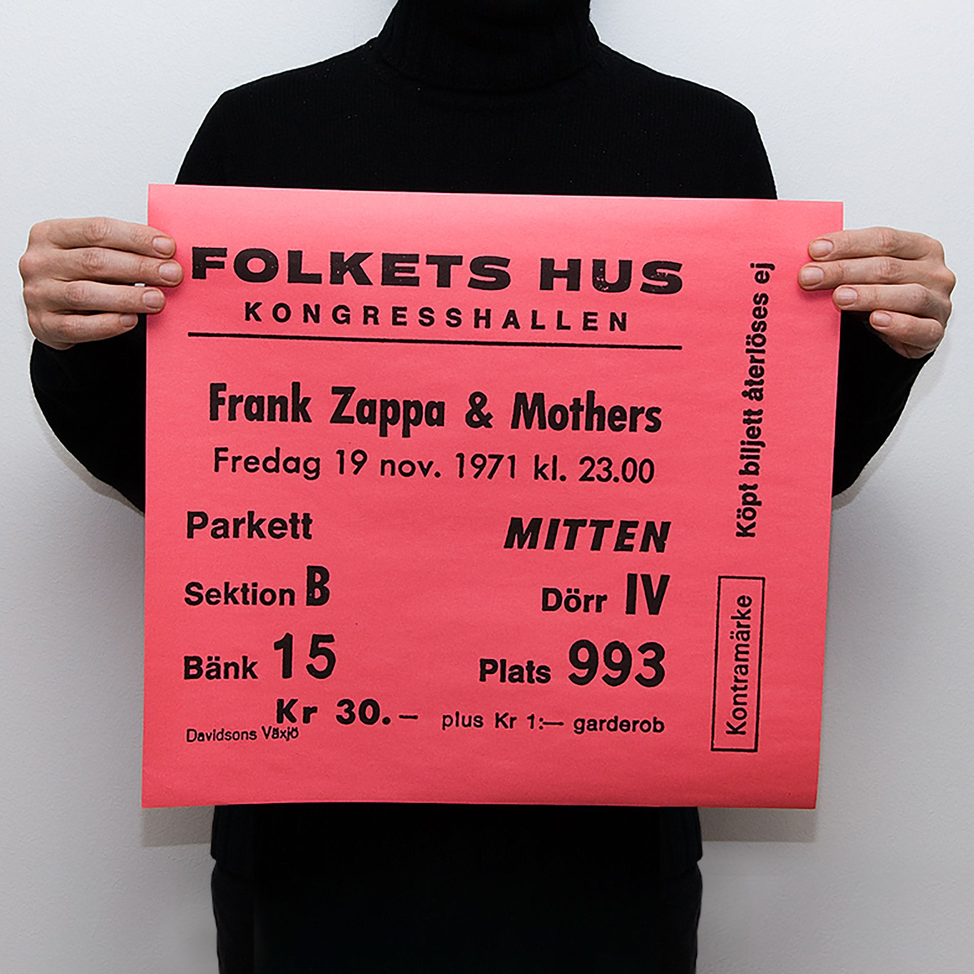 Läs mer om Efva Attling TICKET - Frank Zappa & Mothers 482 X 433 CM - ÖVRIGT