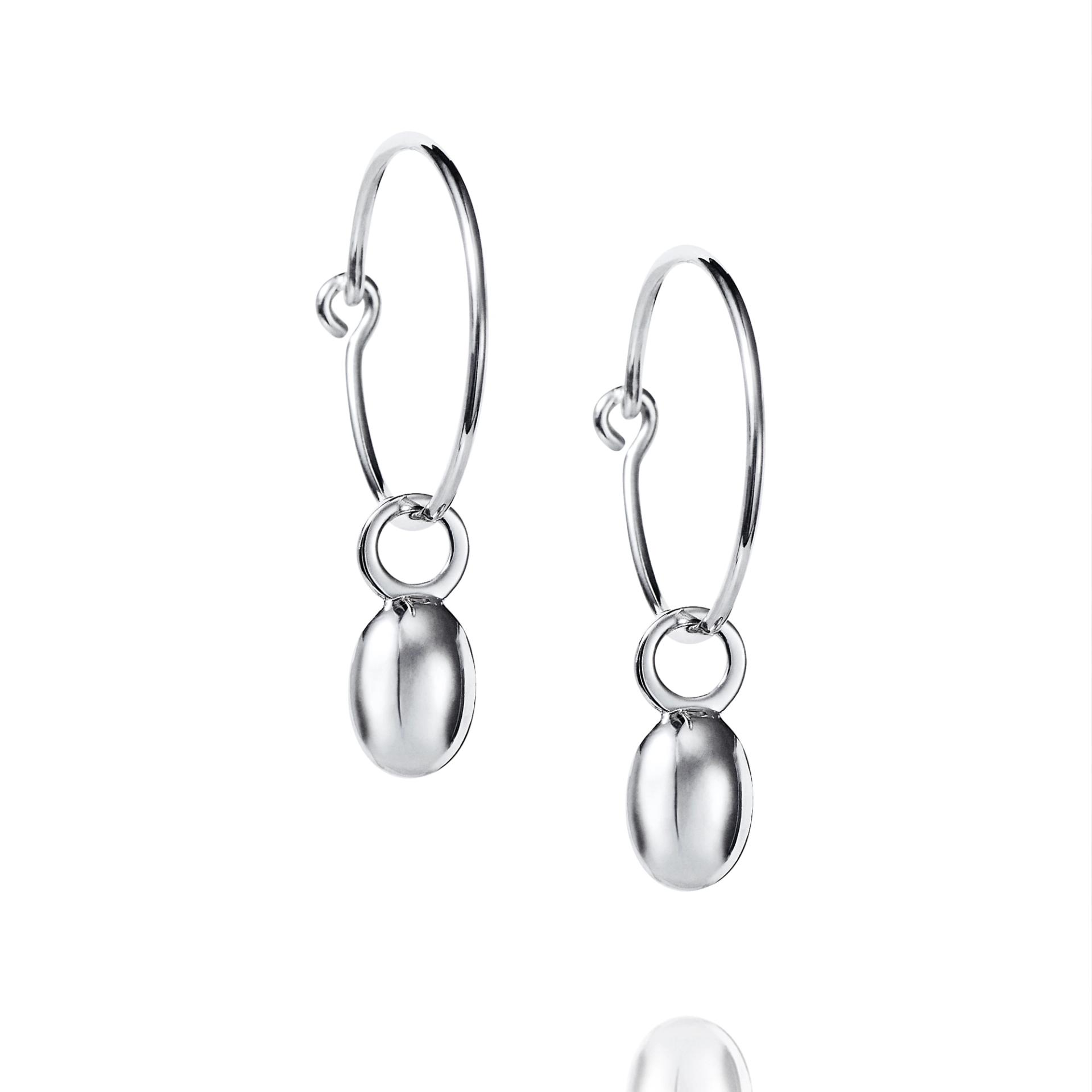 Love Bead Hoops - Silver