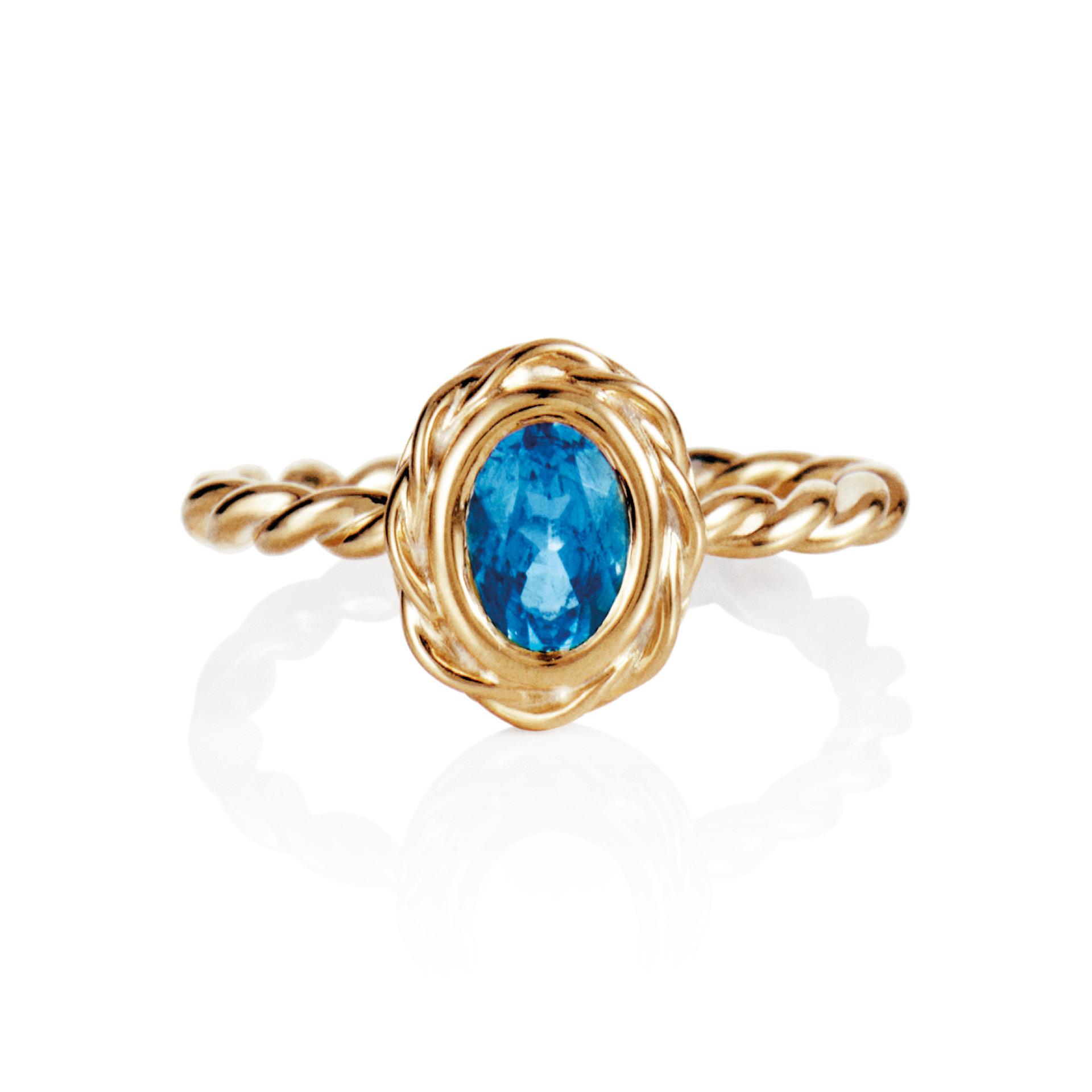 Wrapped Colour Ring - Blue Topaz