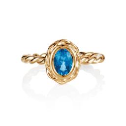 Wrapped Colour Ring - Blue Topaz