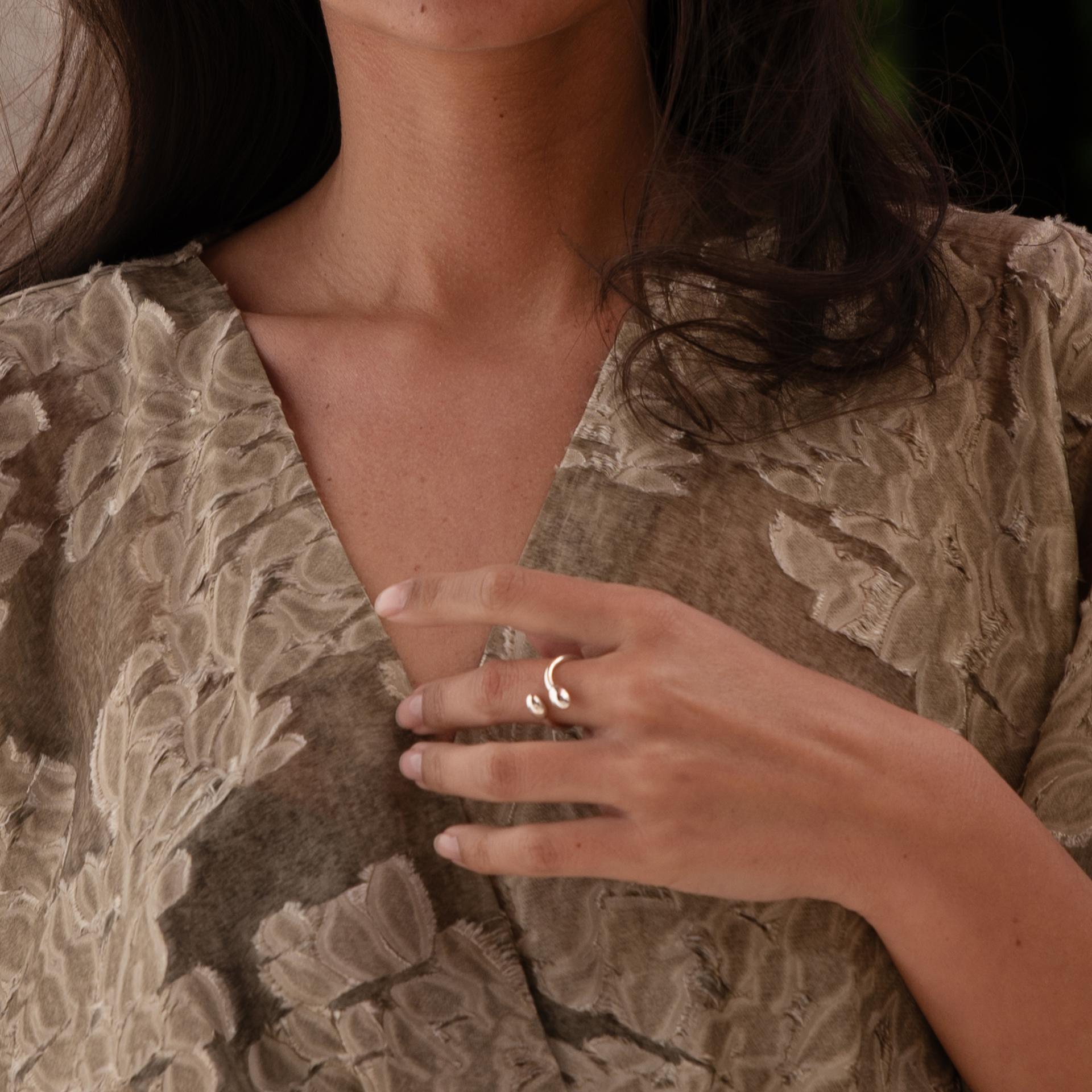 Love Bead Twin Ring - Silver