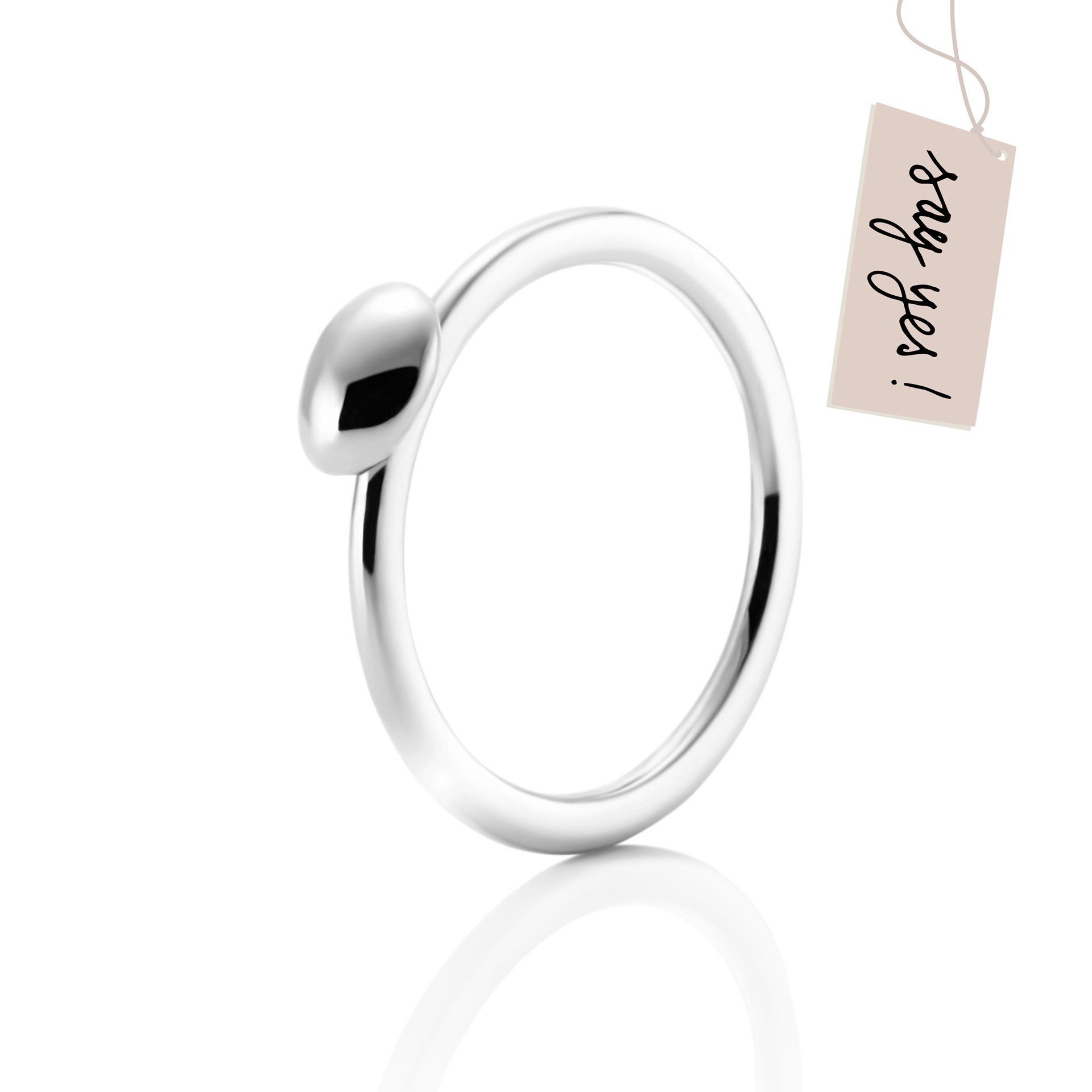 Läs mer om Efva Attling Love Bead Ring - Gold 17.50 MM - HYRA RING: SILVER