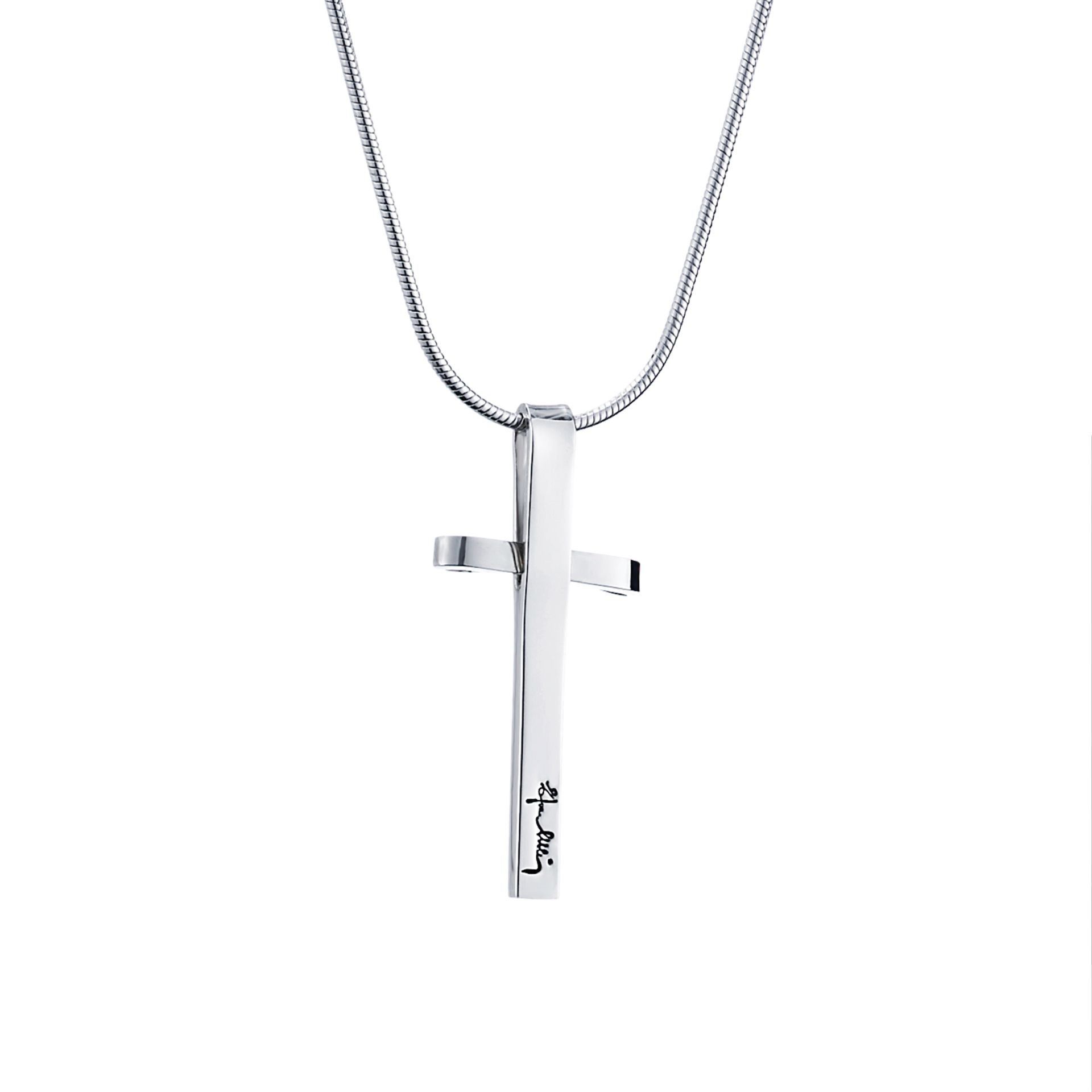 Läs mer om Efva Attling Little Simon Cross Pendant 42 CM - SILVER