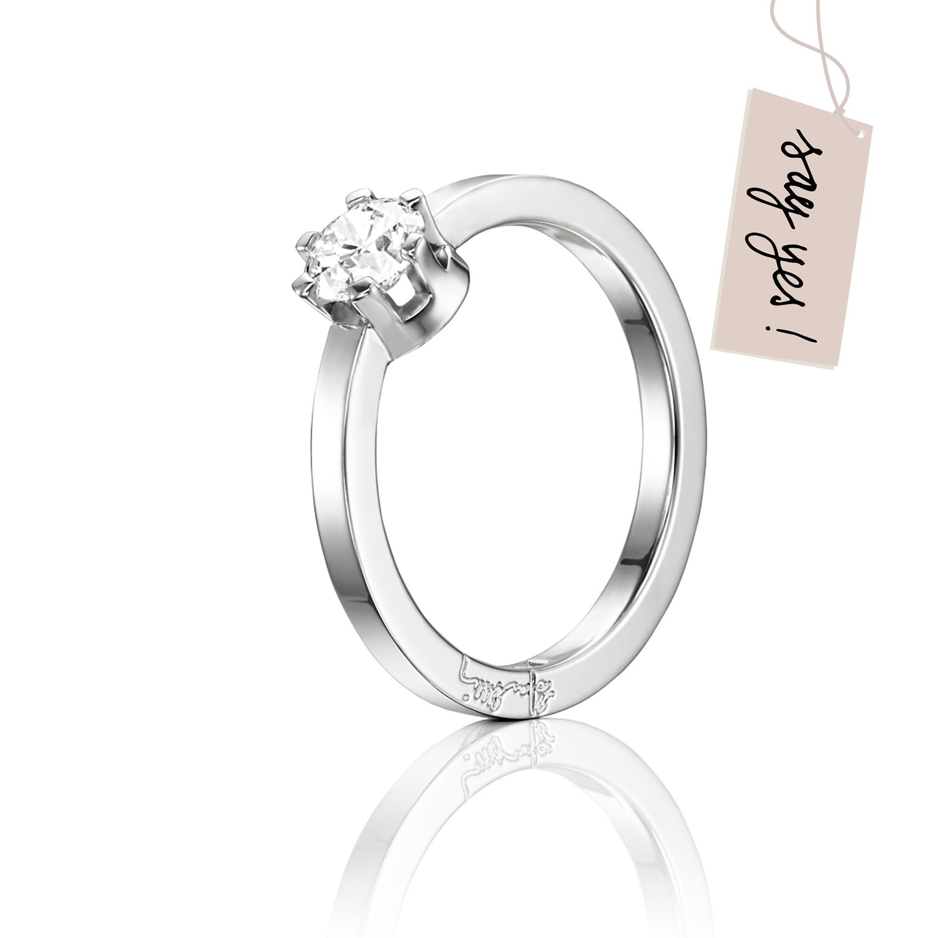 Läs mer om Efva Attling Crown Wedding Ring 0.50 ct 17.50 MM - HYRA RING: SILVER