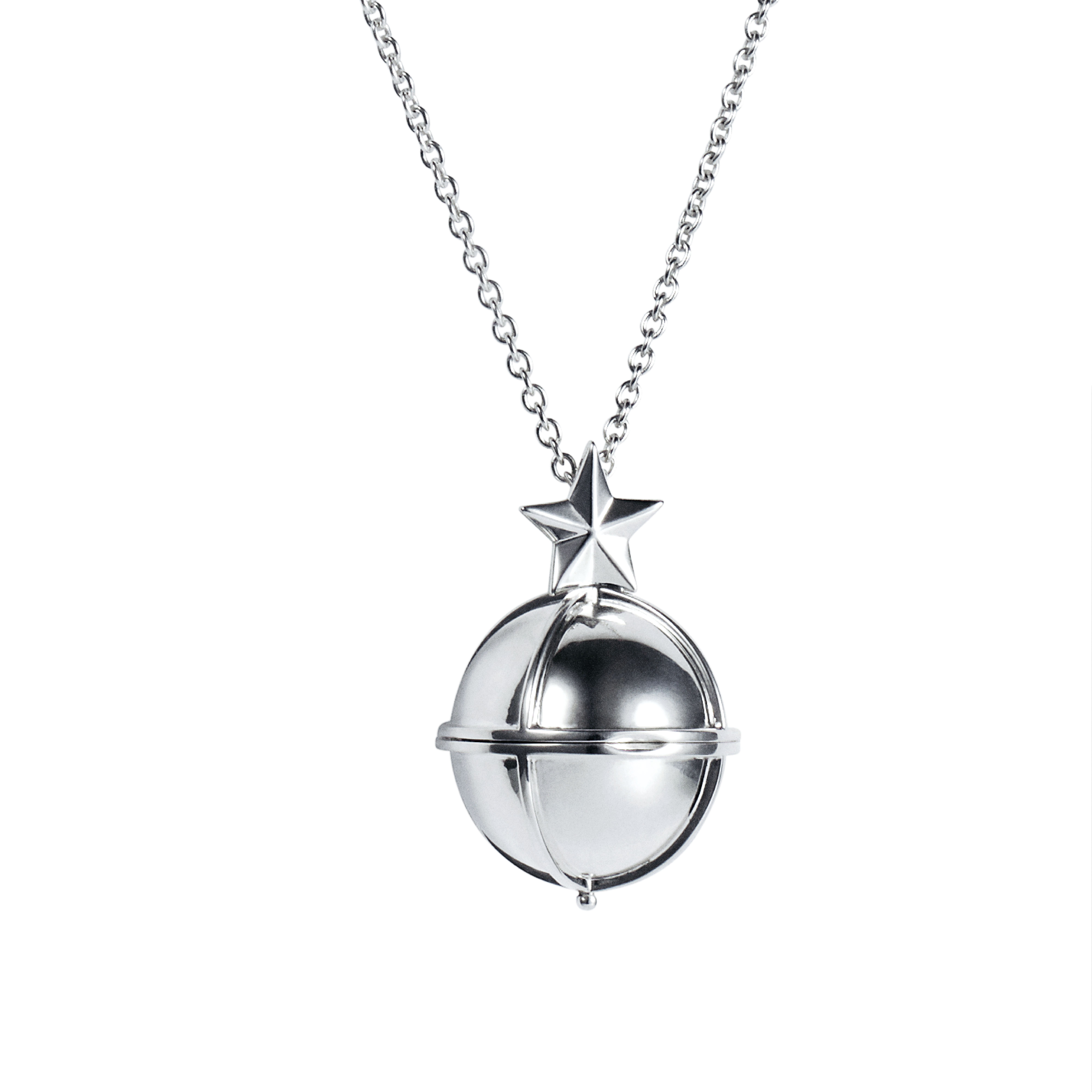 Efva Attling Treasure Ball Pendant-70 CM SILVER