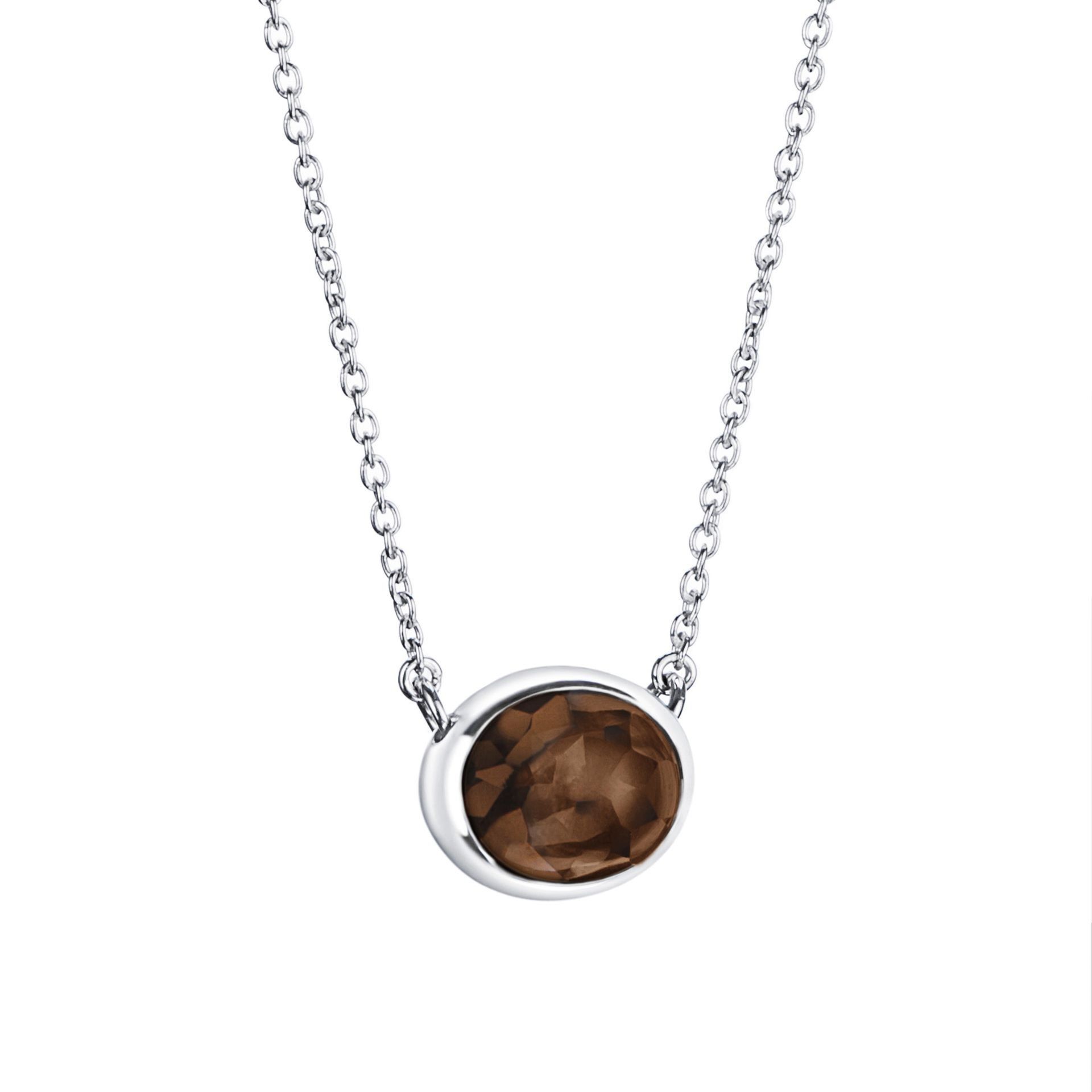 Läs mer om Efva Attling Love Bead Grande Necklace Smokey Quartz. 50 CM - SILVER