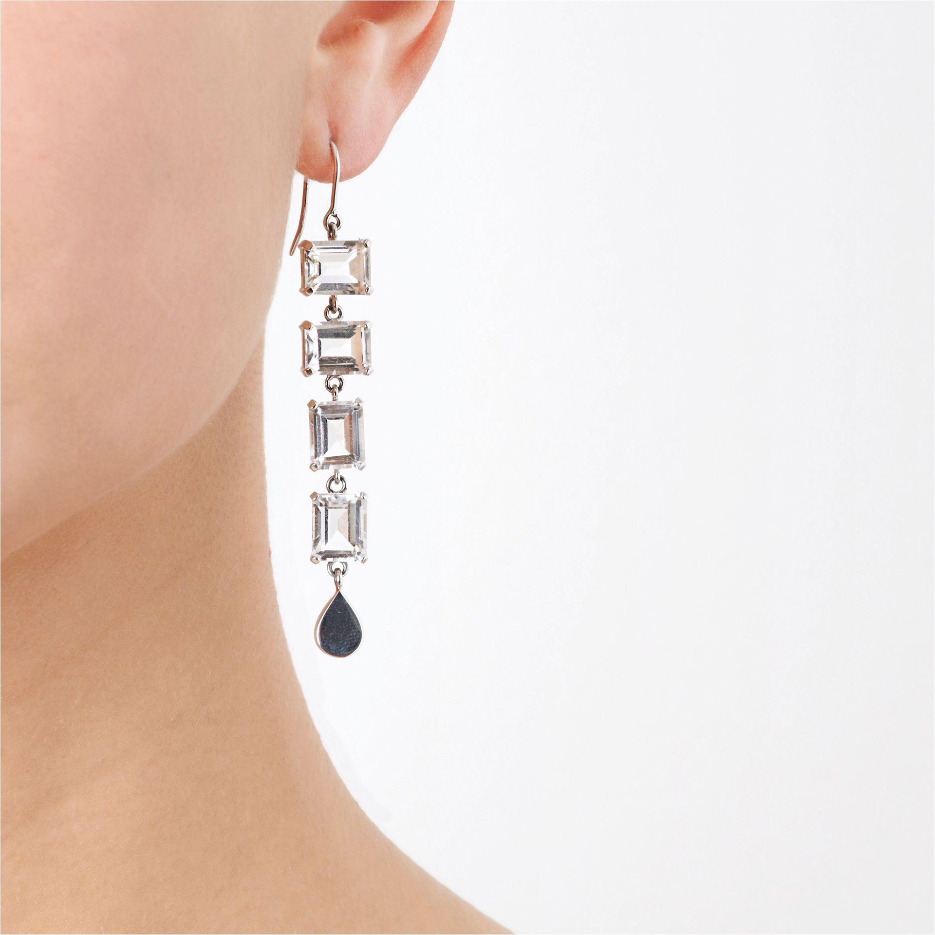 Crystal Fall Earrings - Clear