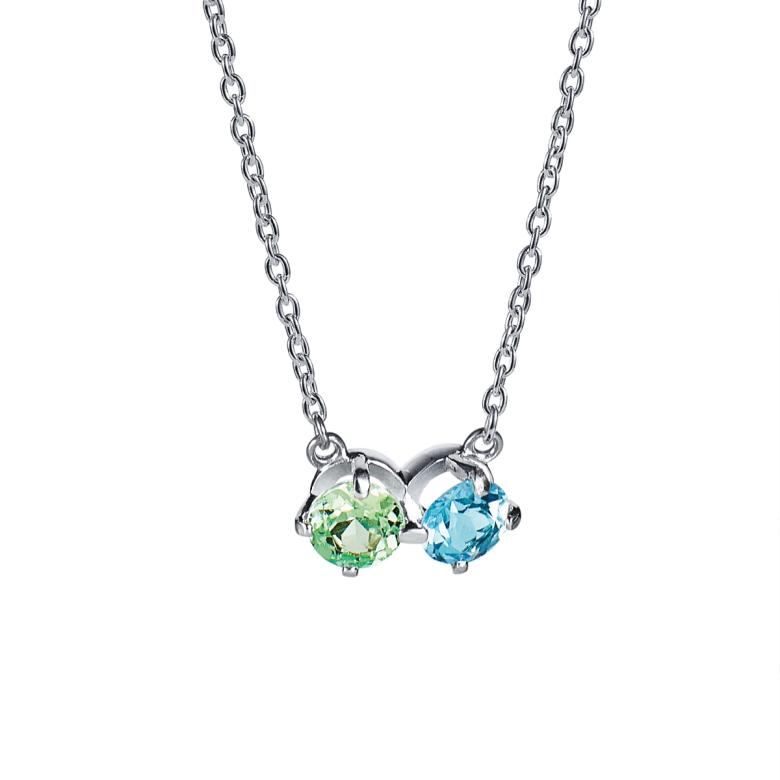 The Sea & I Necklace Green Sapphire/Topaz