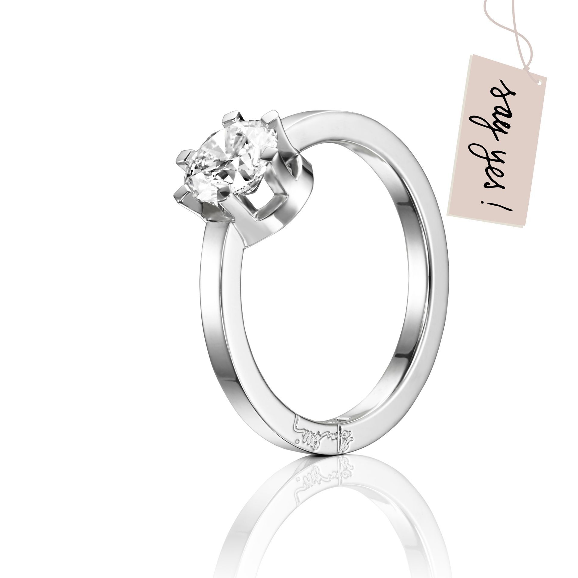 Läs mer om Efva Attling Crown Wedding Ring 1.0 ct 17.50 MM - HYRA RING: SILVER