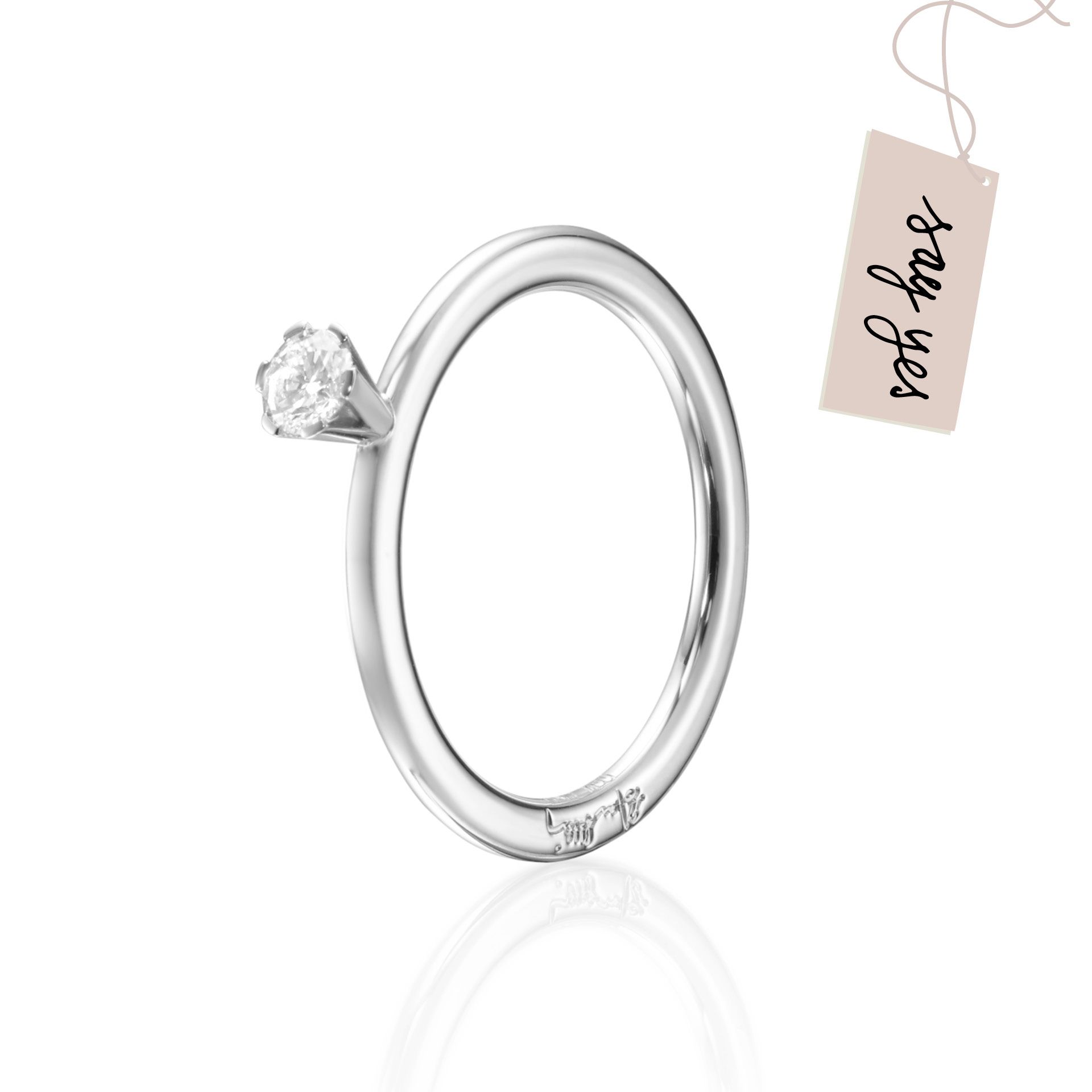 Läs mer om Efva Attling High On Love Ring 0.19 ct 17.50 MM - HYRA RING: SILVER