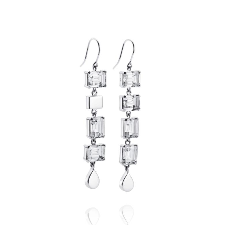 Crystal Fall Earrings - Clear