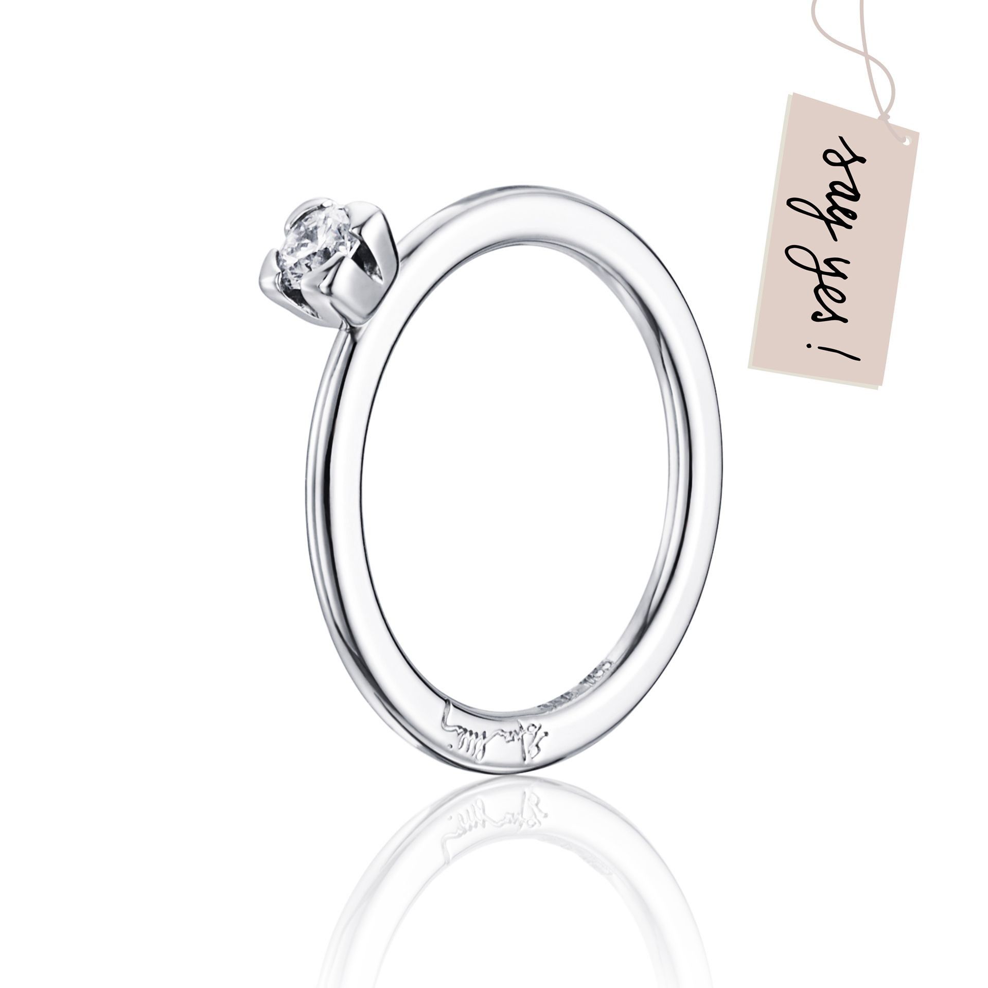 Läs mer om Efva Attling Love Bead Wedding Ring 0.19 ct 17.50 MM - HYRA RING: SILVER