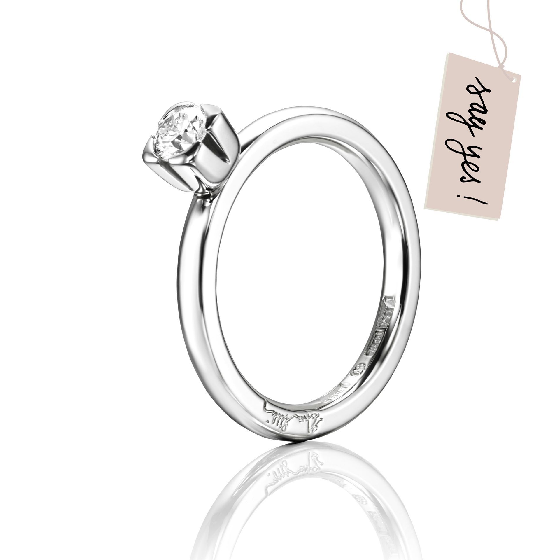 Läs mer om Efva Attling Love Bead Wedding Ring 0.30 ct 17.50 MM - HYRA RING: SILVER