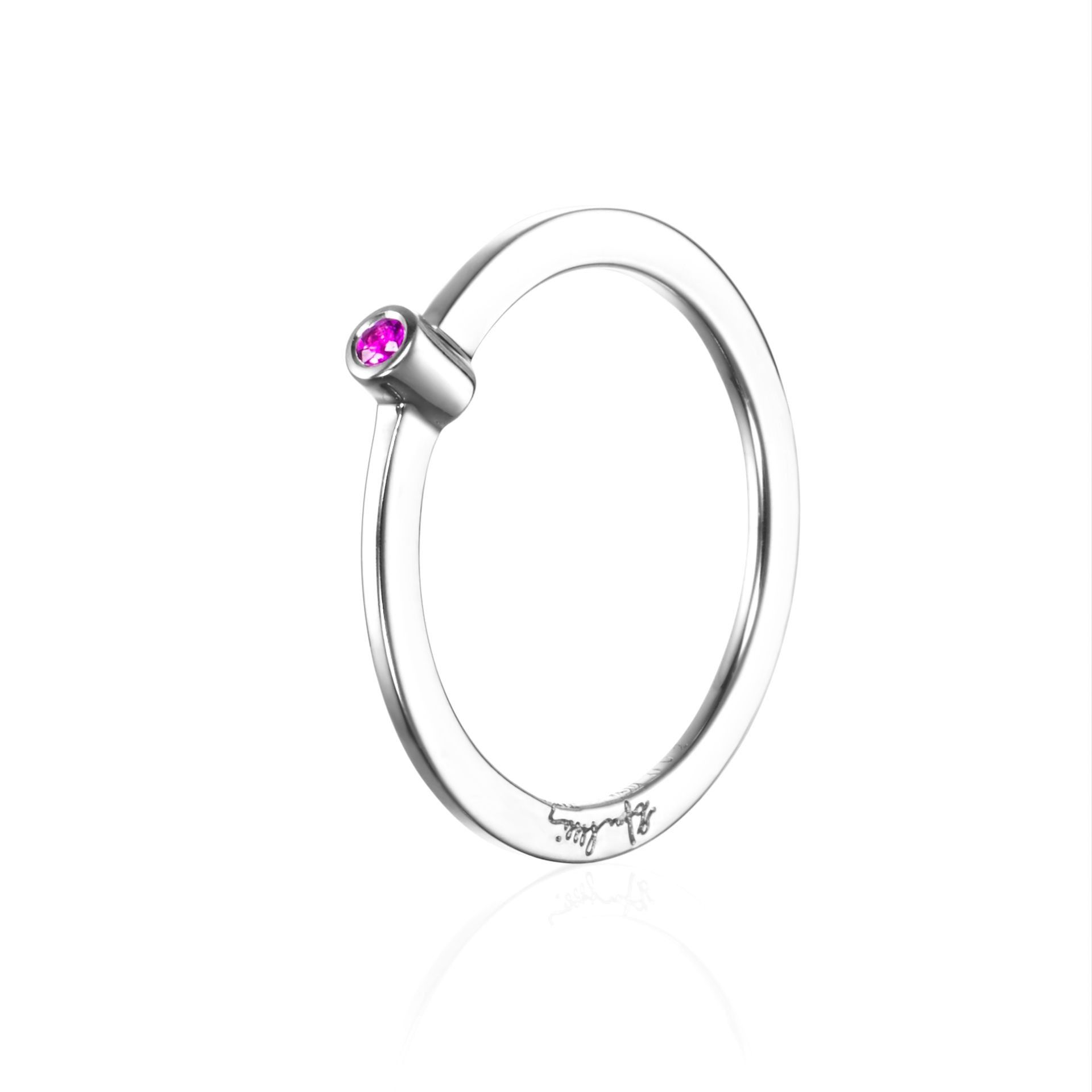 Läs mer om Efva Attling Micro Blink Ring - Pink Sapphire 17.00 MM - SILVER