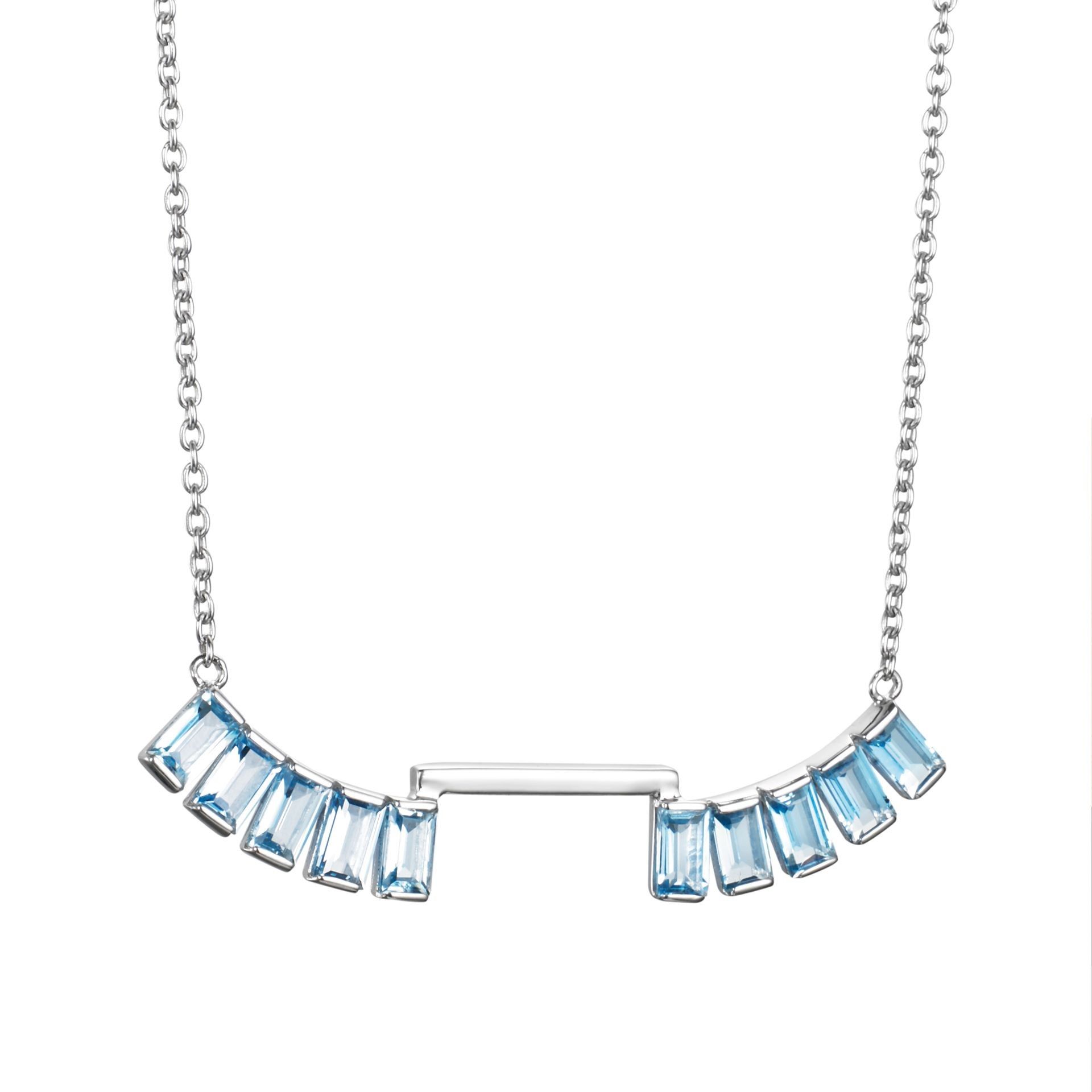 Läs mer om Efva Attling Pretty In Blue Necklace. 42/45 CM - SILVER