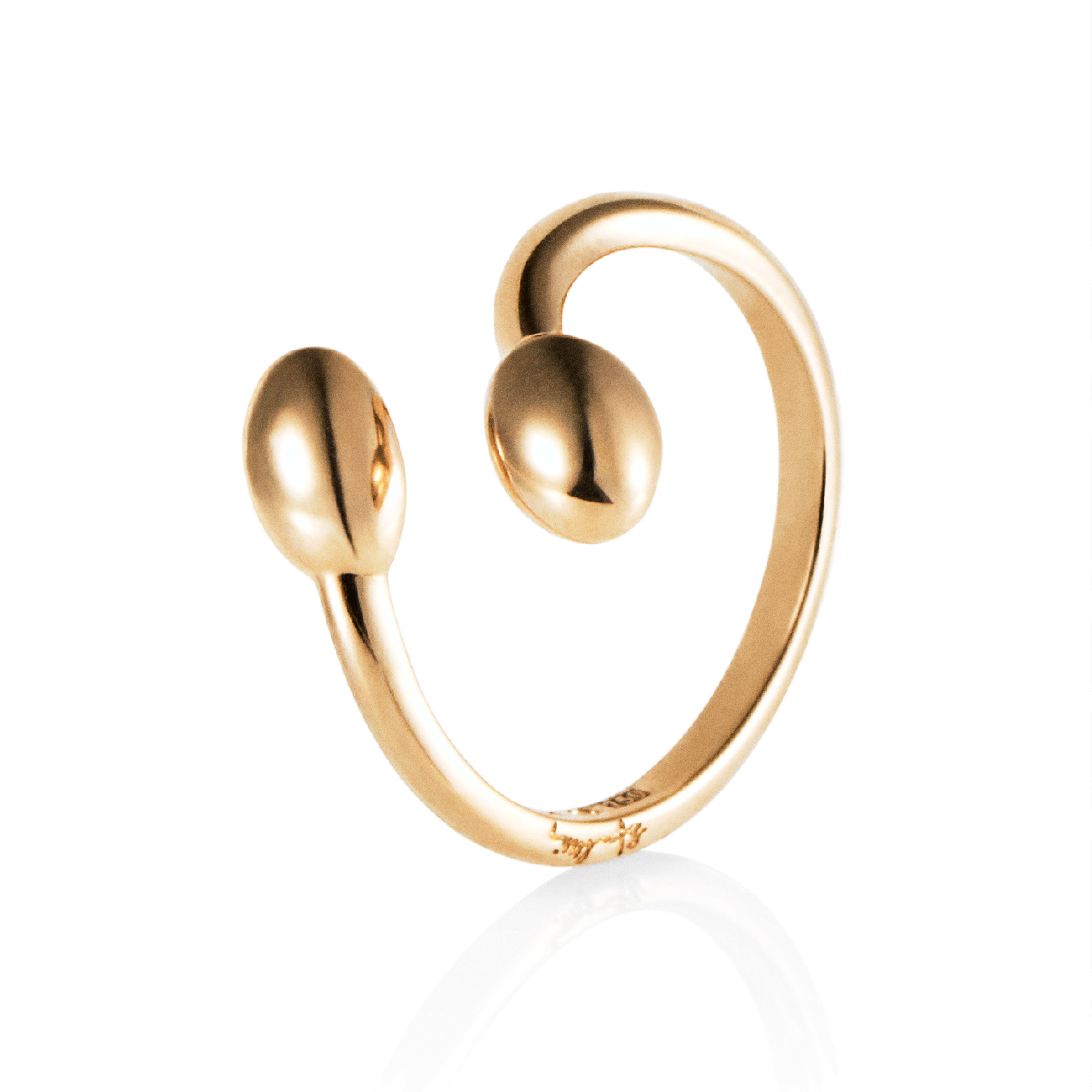 Läs mer om Efva Attling Love Bead Twin Ring - Gold 18.50 MM - GULD